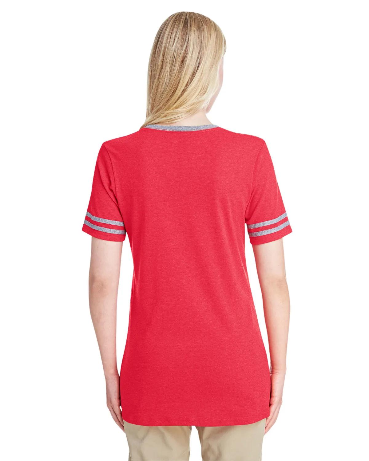 Ladies' TRI-BLEND Varsity V-Neck T-Shirt 16 of 17
