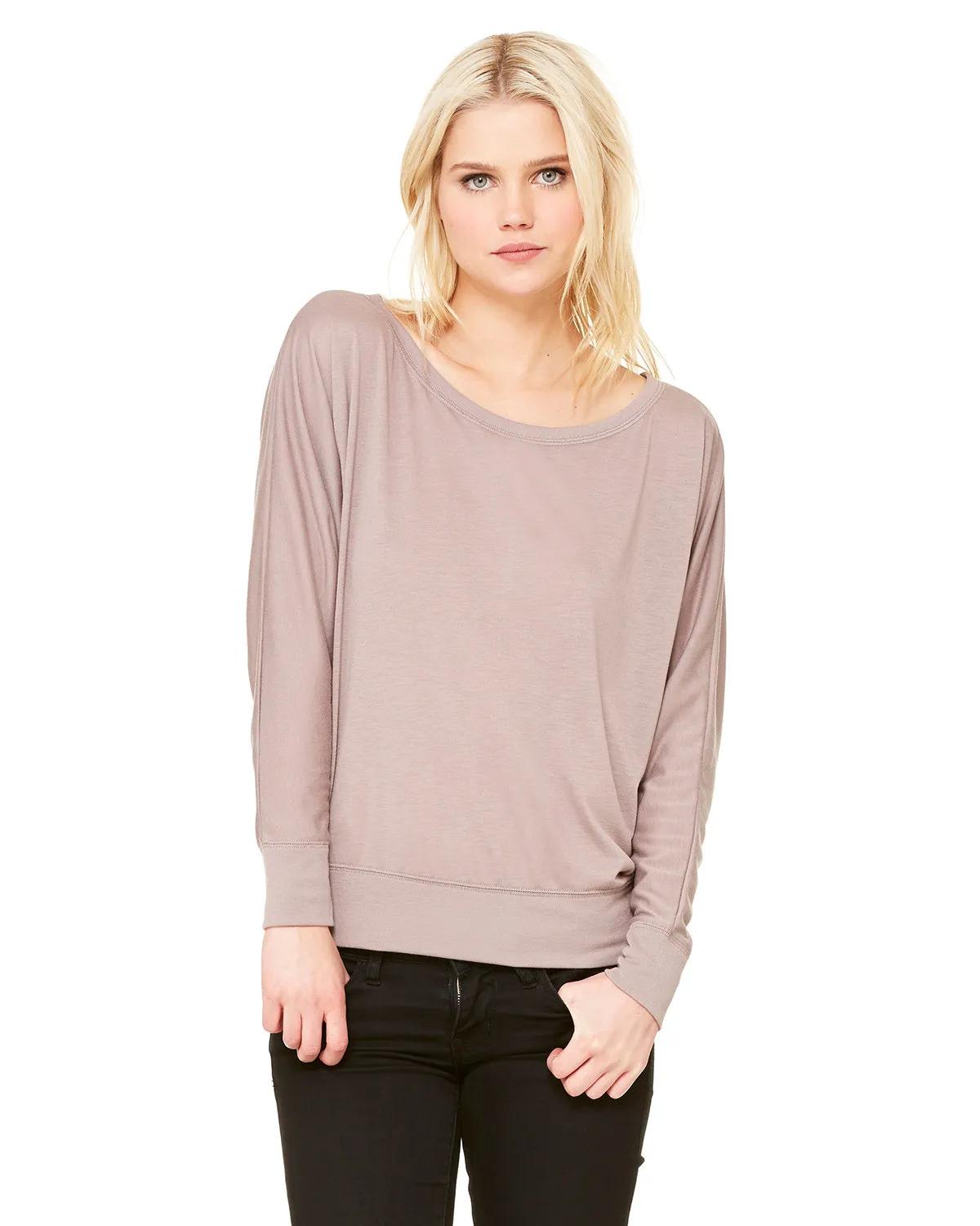 Ladies' Flowy Long-Sleeve Off Shoulder T-Shirt 3 of 45