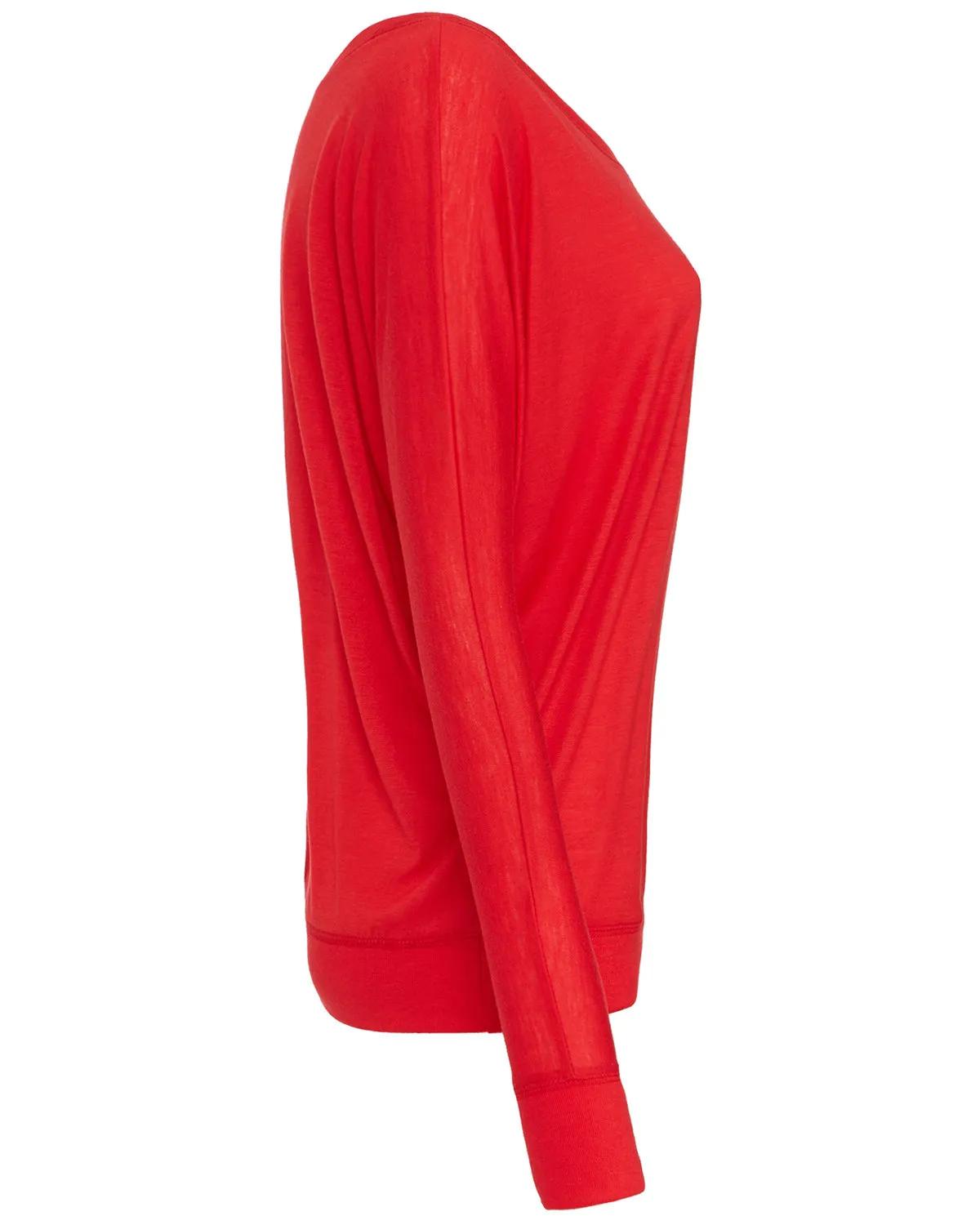 Ladies' Flowy Long-Sleeve Off Shoulder T-Shirt 9 of 45