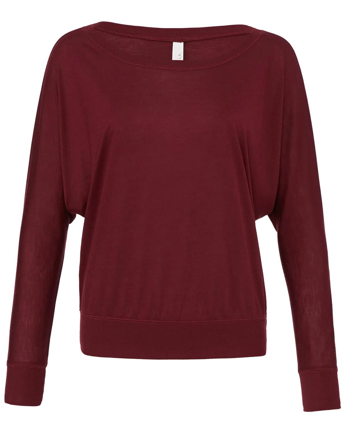 Ladies' Flowy Long-Sleeve Off Shoulder T-Shirt 14 of 45