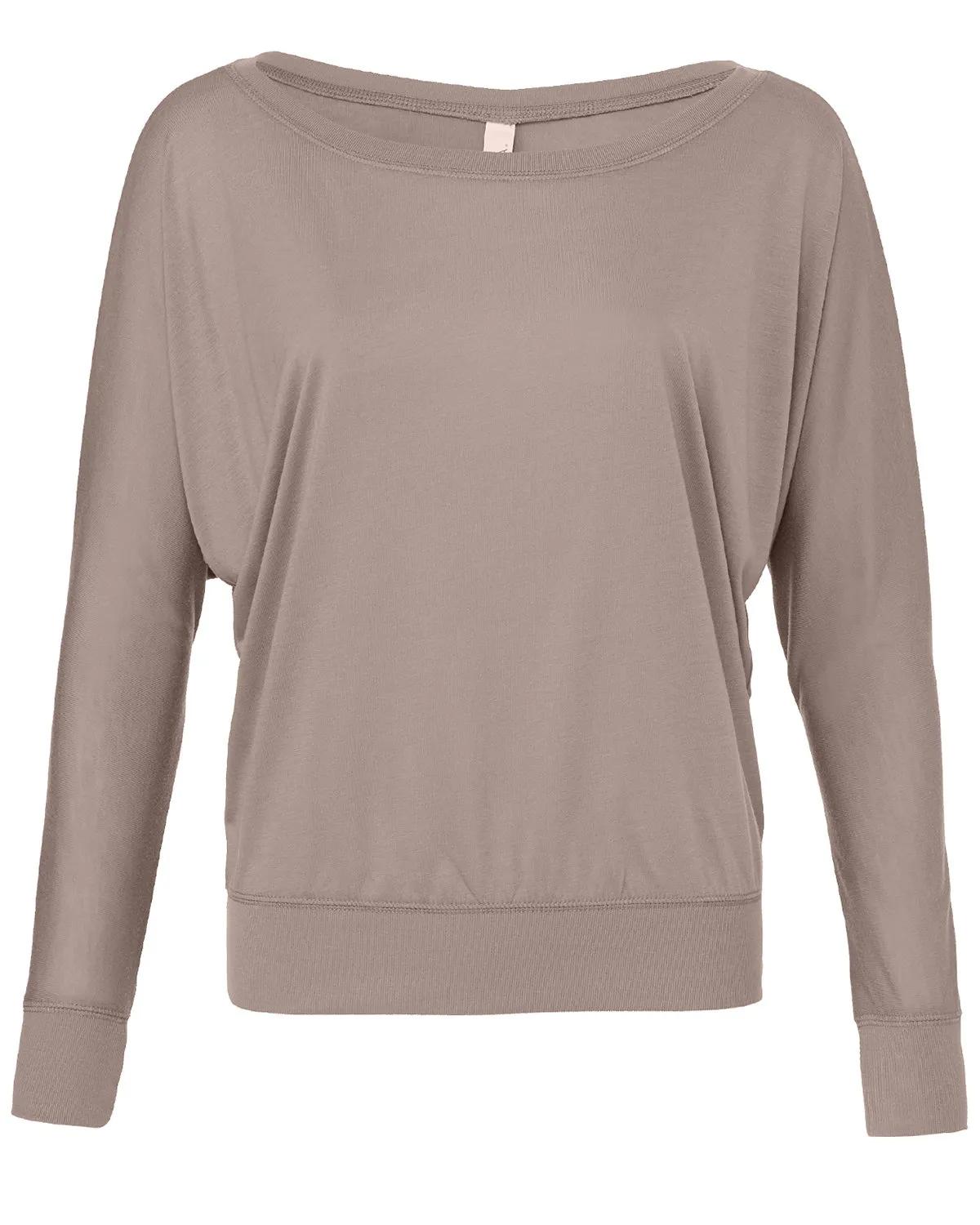 Ladies' Flowy Long-Sleeve Off Shoulder T-Shirt 19 of 45