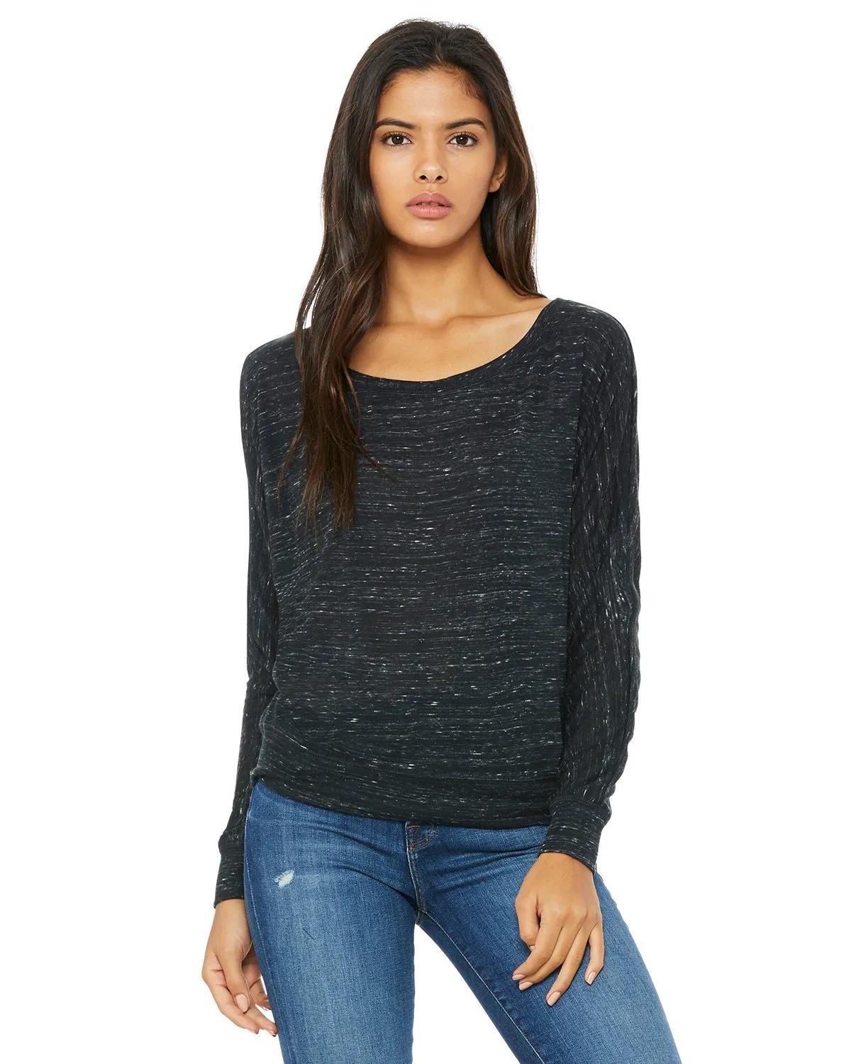 Ladies' Flowy Long-Sleeve Off Shoulder T-Shirt