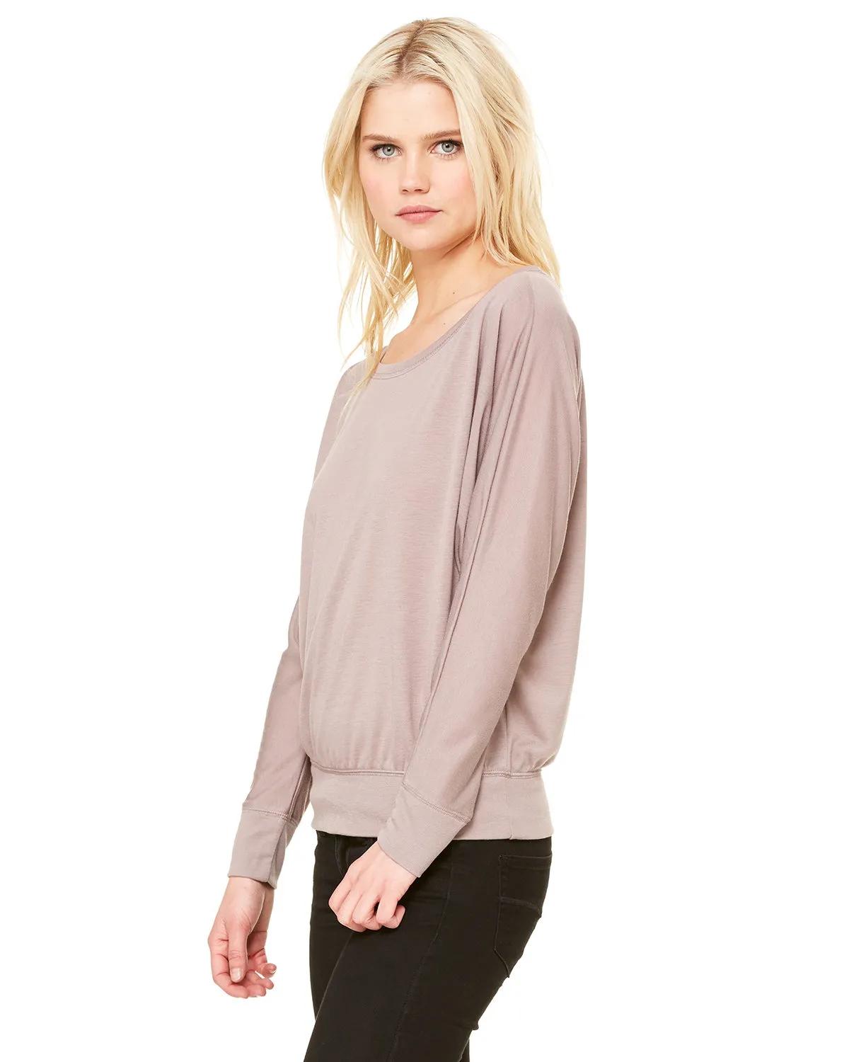 Ladies' Flowy Long-Sleeve Off Shoulder T-Shirt 18 of 45