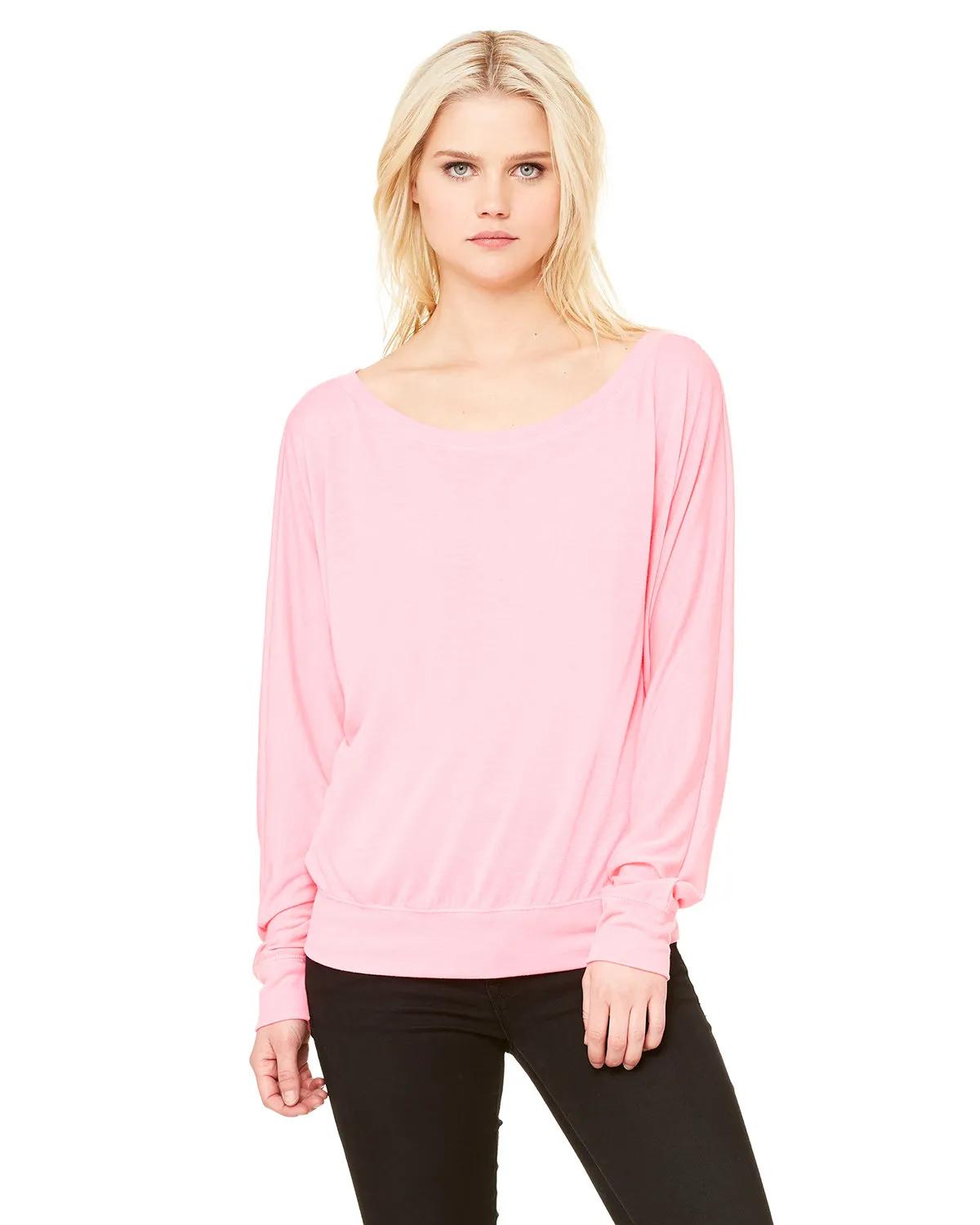 Ladies' Flowy Long-Sleeve Off Shoulder T-Shirt 4 of 45