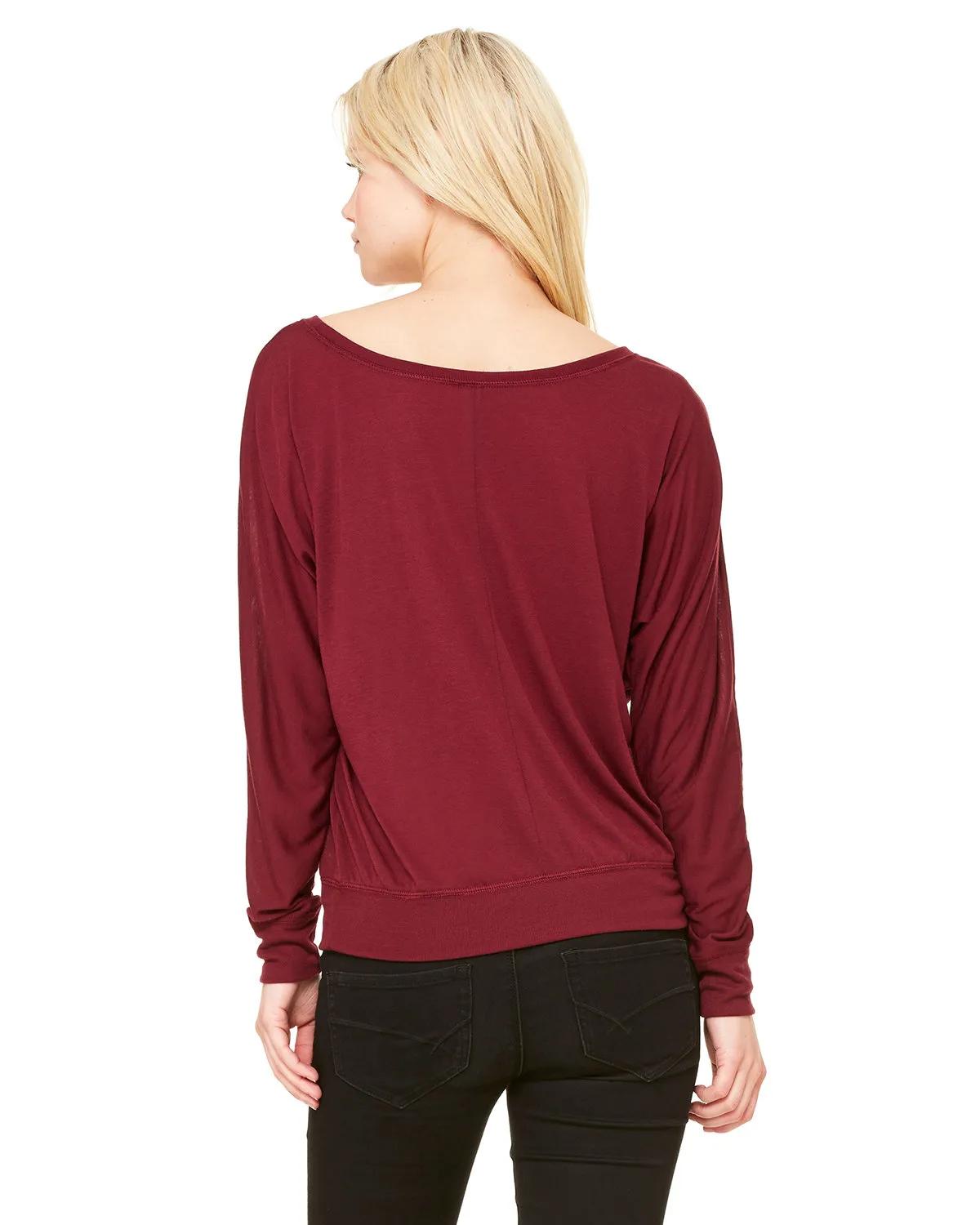 Ladies' Flowy Long-Sleeve Off Shoulder T-Shirt 10 of 45