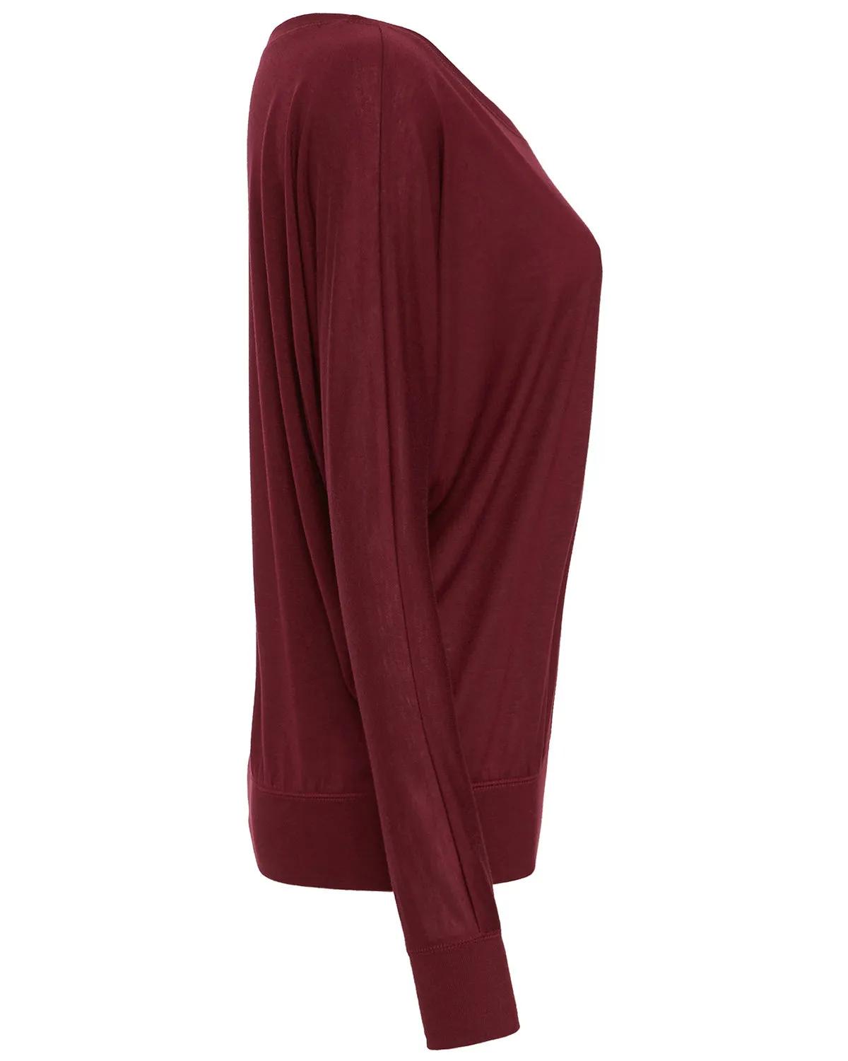 Ladies' Flowy Long-Sleeve Off Shoulder T-Shirt 16 of 45