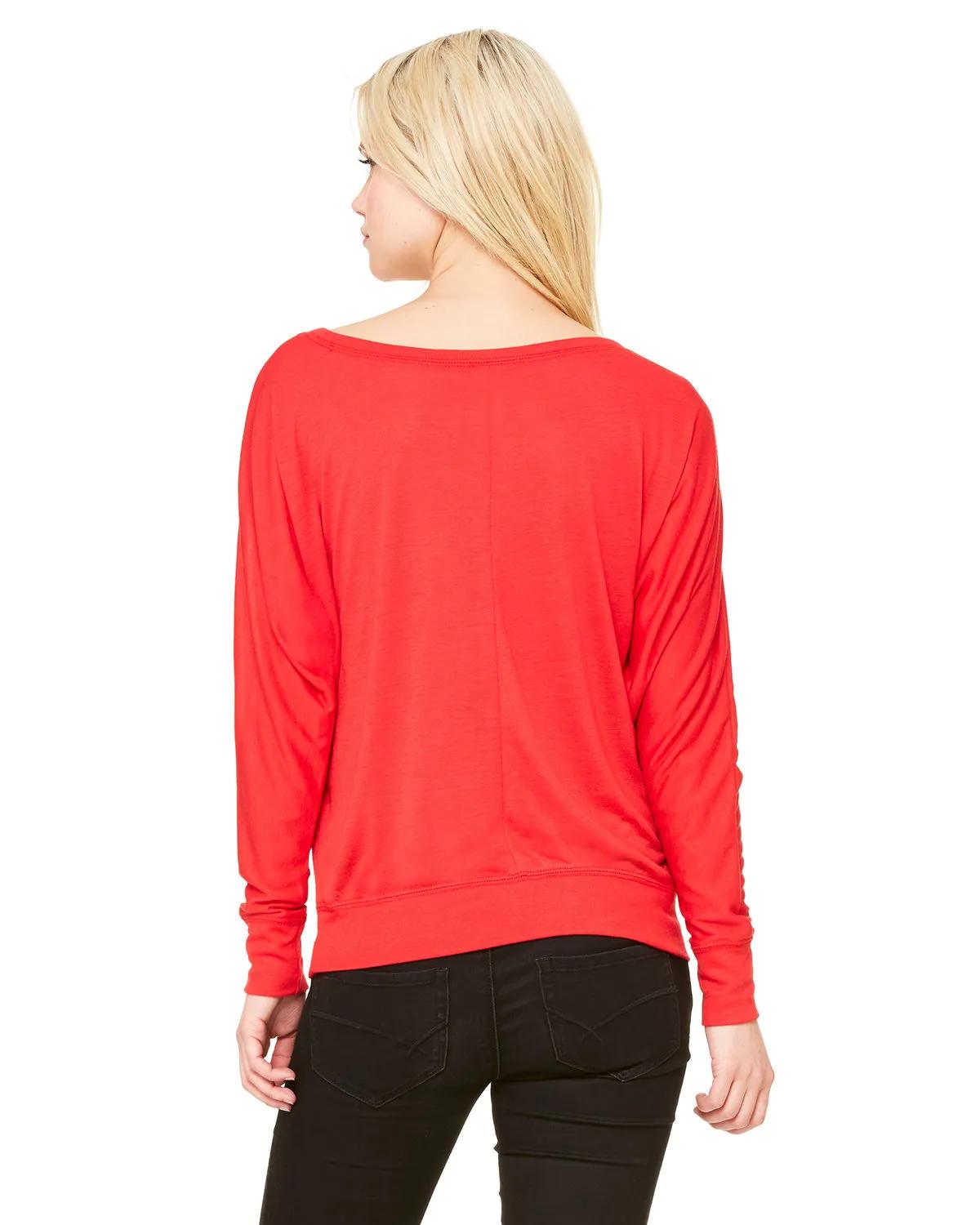Ladies' Flowy Long-Sleeve Off Shoulder T-Shirt 43 of 45