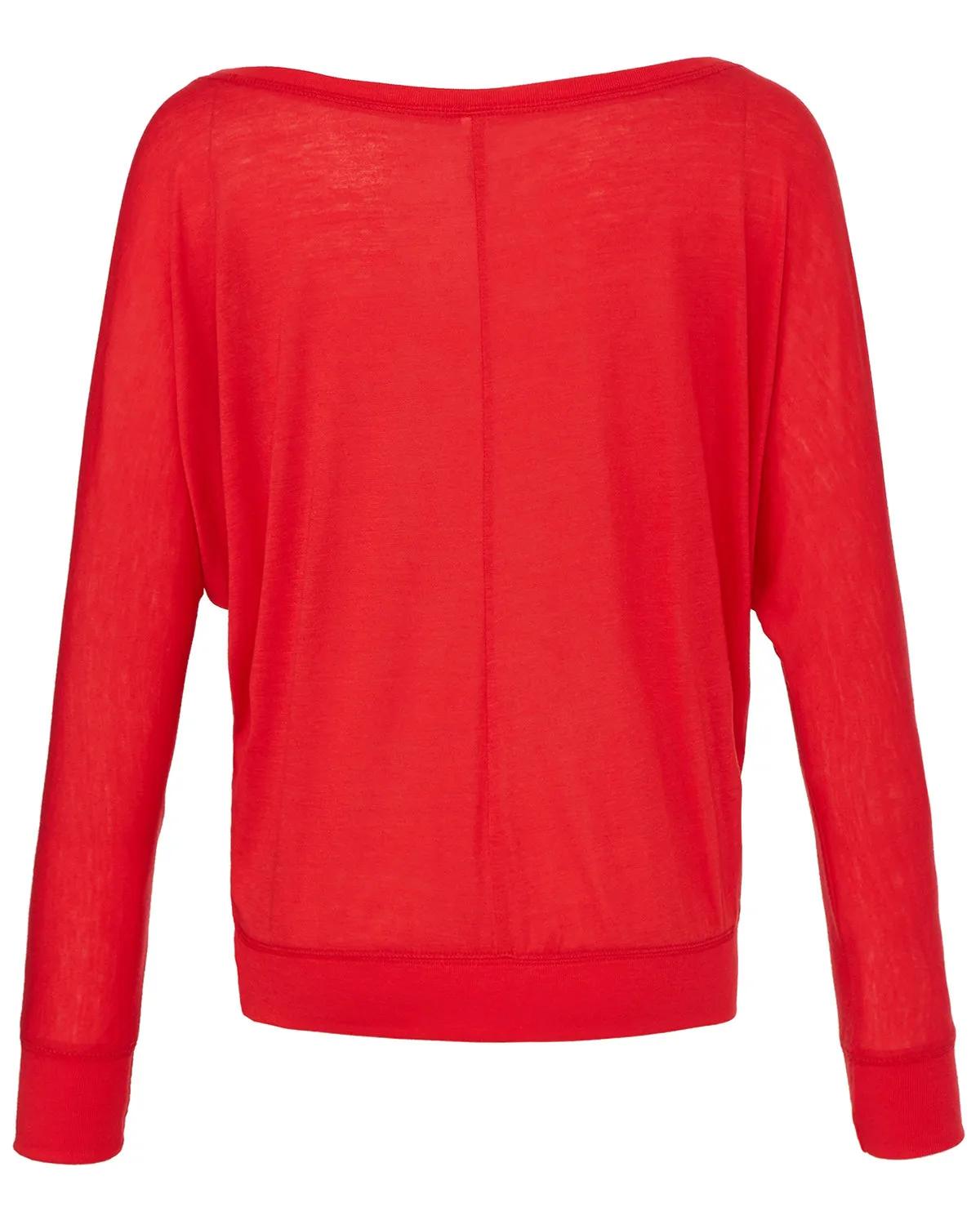 Ladies' Flowy Long-Sleeve Off Shoulder T-Shirt 8 of 45