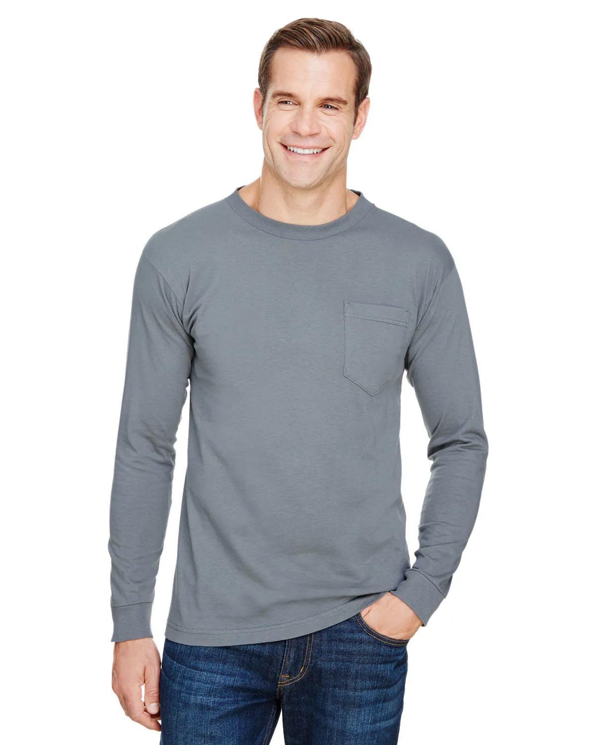 Unisex USA Made Long-Sleeve Pocket T-Shirt 3 of 32