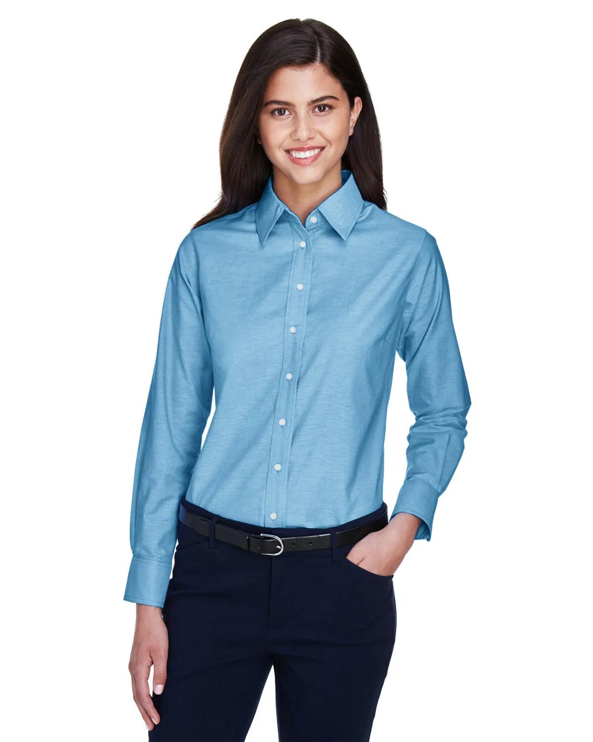 Ladies' Long-Sleeve Oxford with Stain-Release 1 of 27