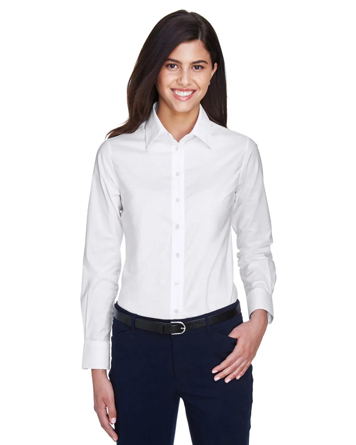 Ladies' Long-Sleeve Oxford with Stain-Release 2 of 27