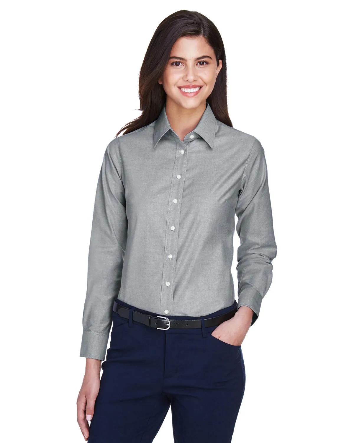 Ladies' Long-Sleeve Oxford with Stain-Release 3 of 27