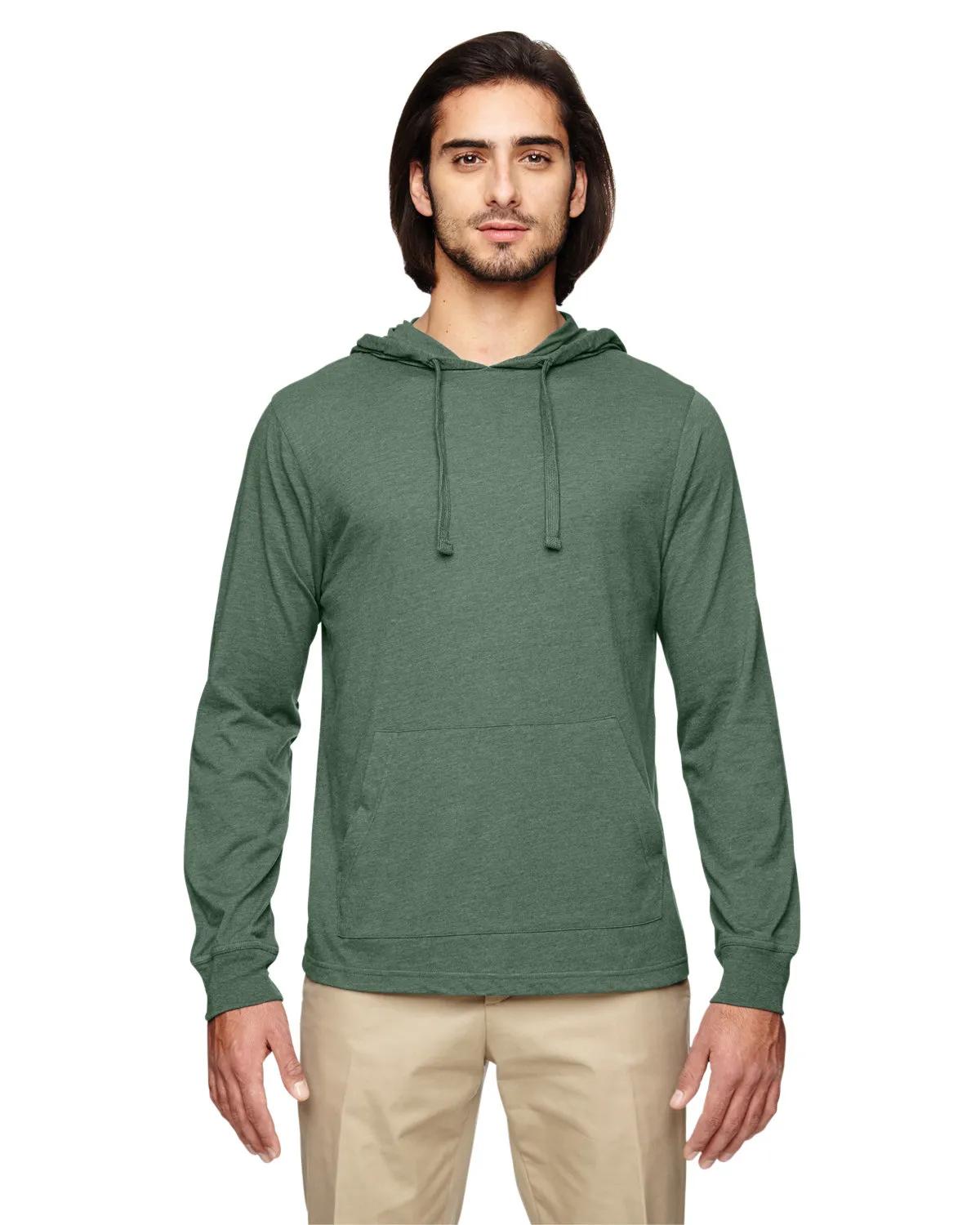 Unisex Eco Blend Long-Sleeve Pullover Hooded T-Shirt 1 of 14