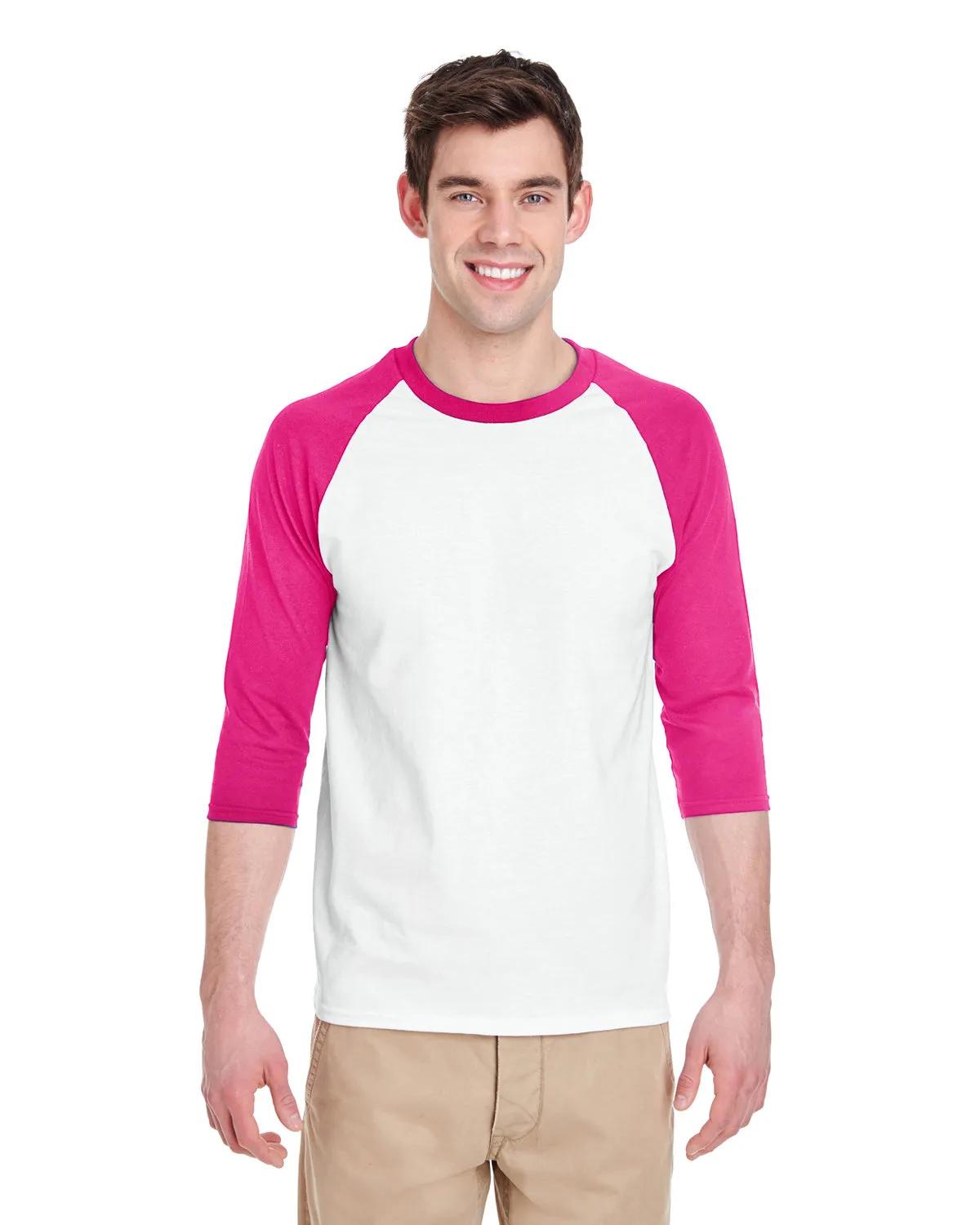 Adult Heavy Cotton™ Three-Quarter Raglan Sleeve T-Shirt 7 of 26