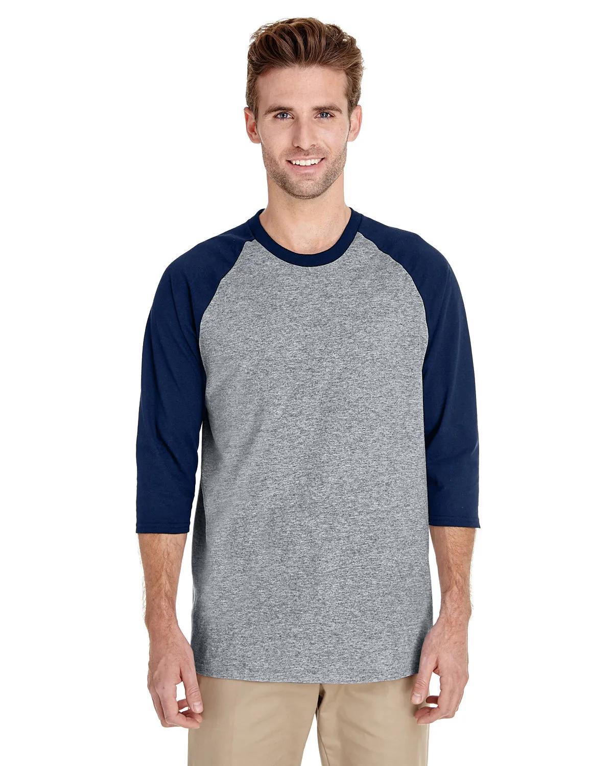 Adult Heavy Cotton™ Three-Quarter Raglan Sleeve T-Shirt 7 of 26