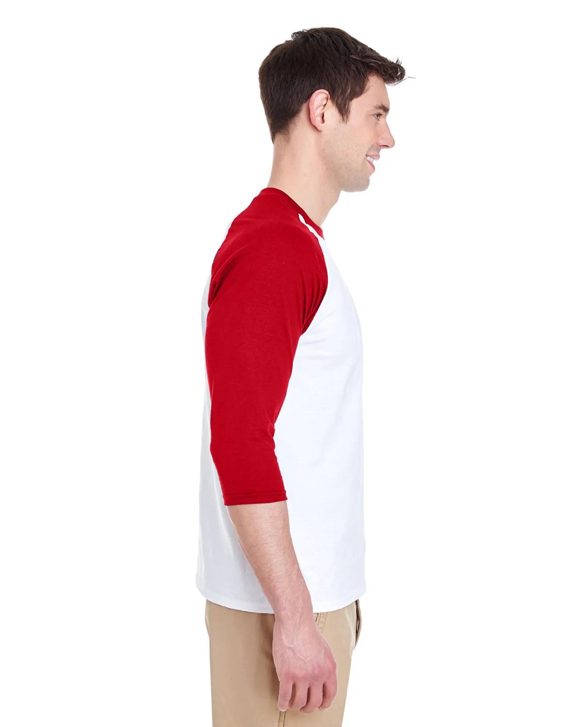 Adult Heavy Cotton™ Three-Quarter Raglan Sleeve T-Shirt 12 of 26