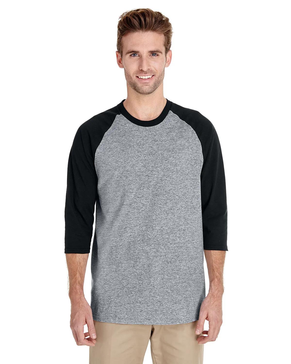 Adult Heavy Cotton™ Three-Quarter Raglan Sleeve T-Shirt 8 of 26