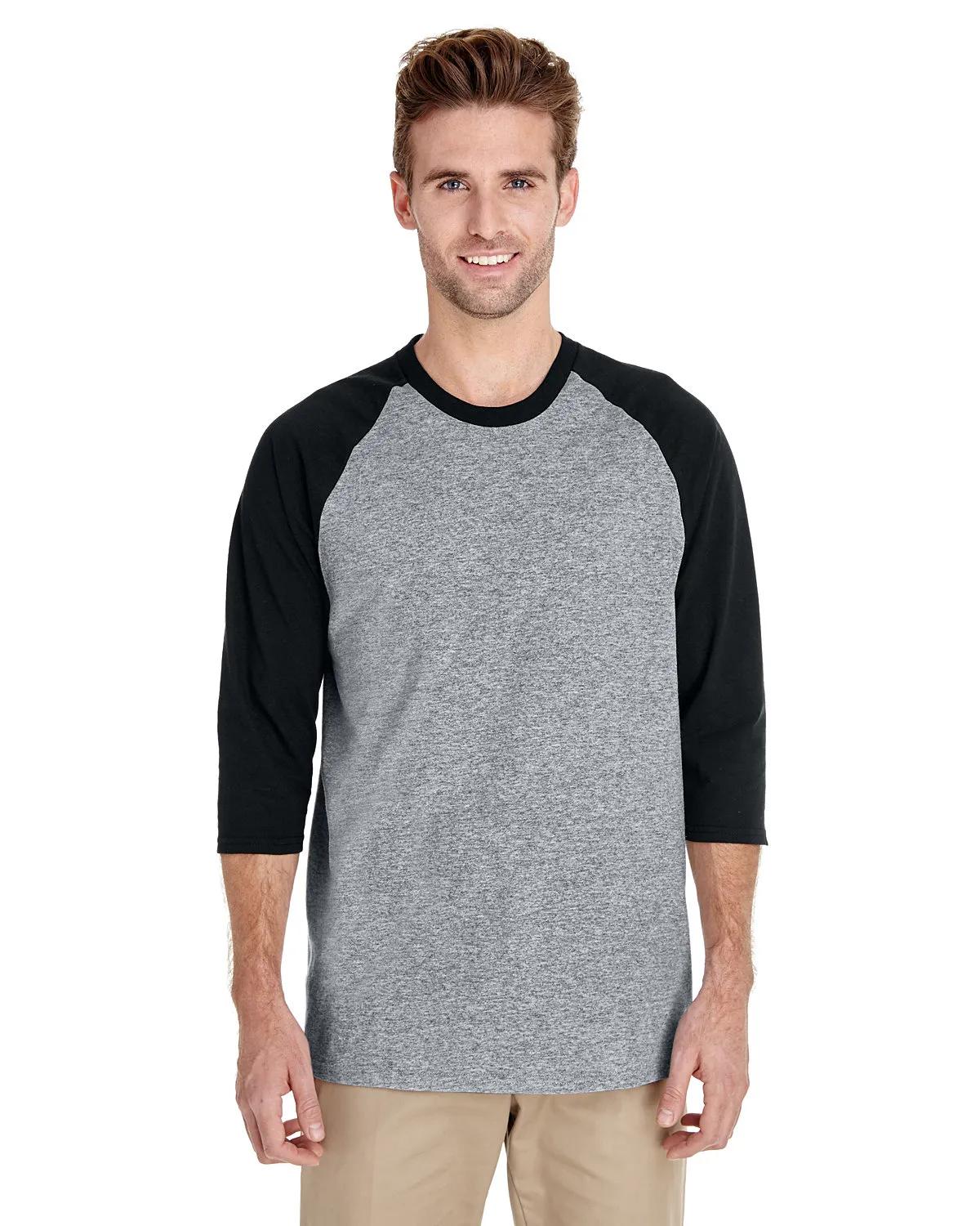 Adult Heavy Cotton™ Three-Quarter Raglan Sleeve T-Shirt 3 of 26