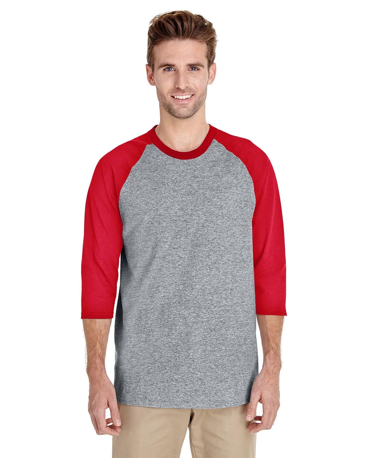 Adult Heavy Cotton™ Three-Quarter Raglan Sleeve T-Shirt 4 of 26