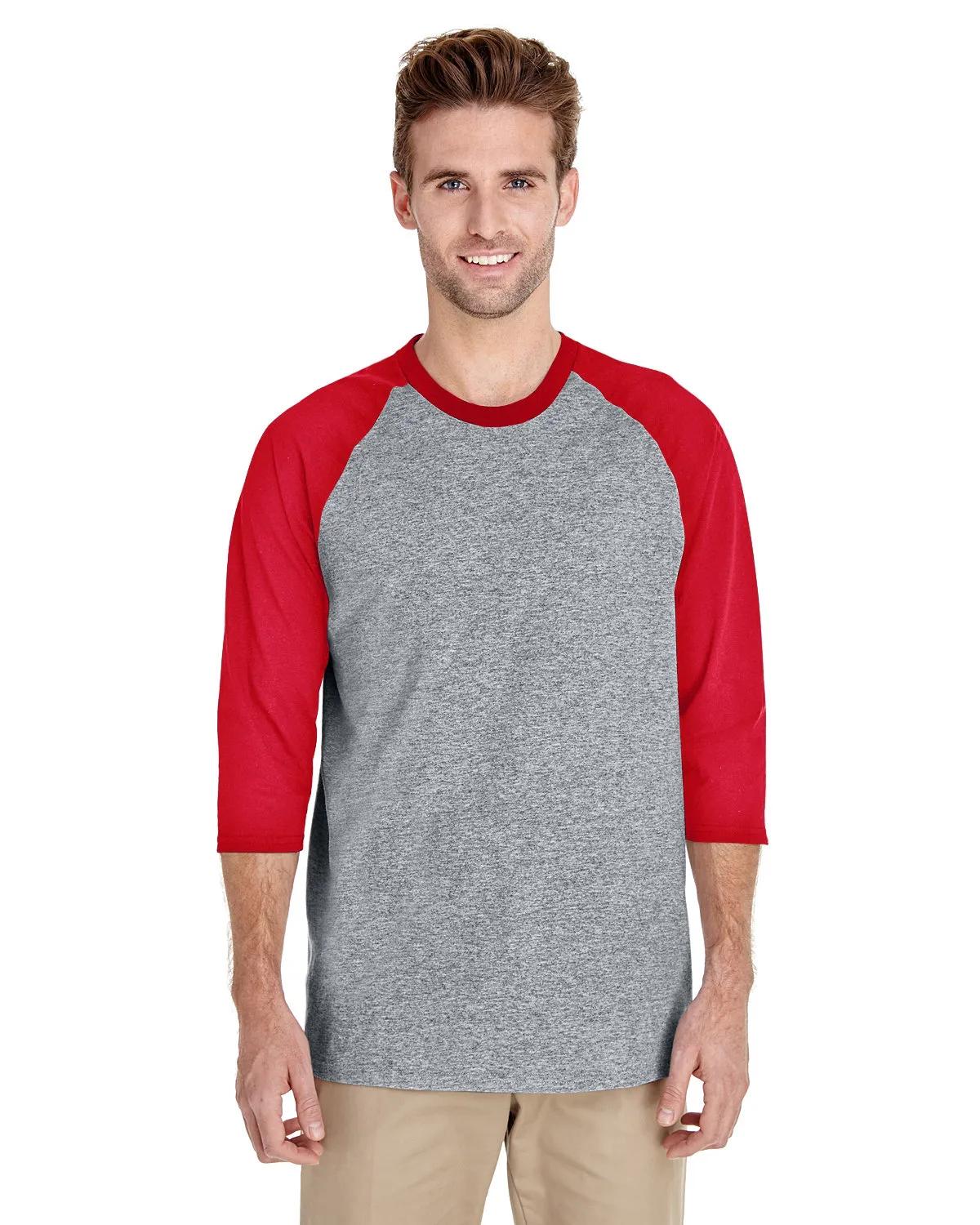 Adult Heavy Cotton™ Three-Quarter Raglan Sleeve T-Shirt 2 of 26