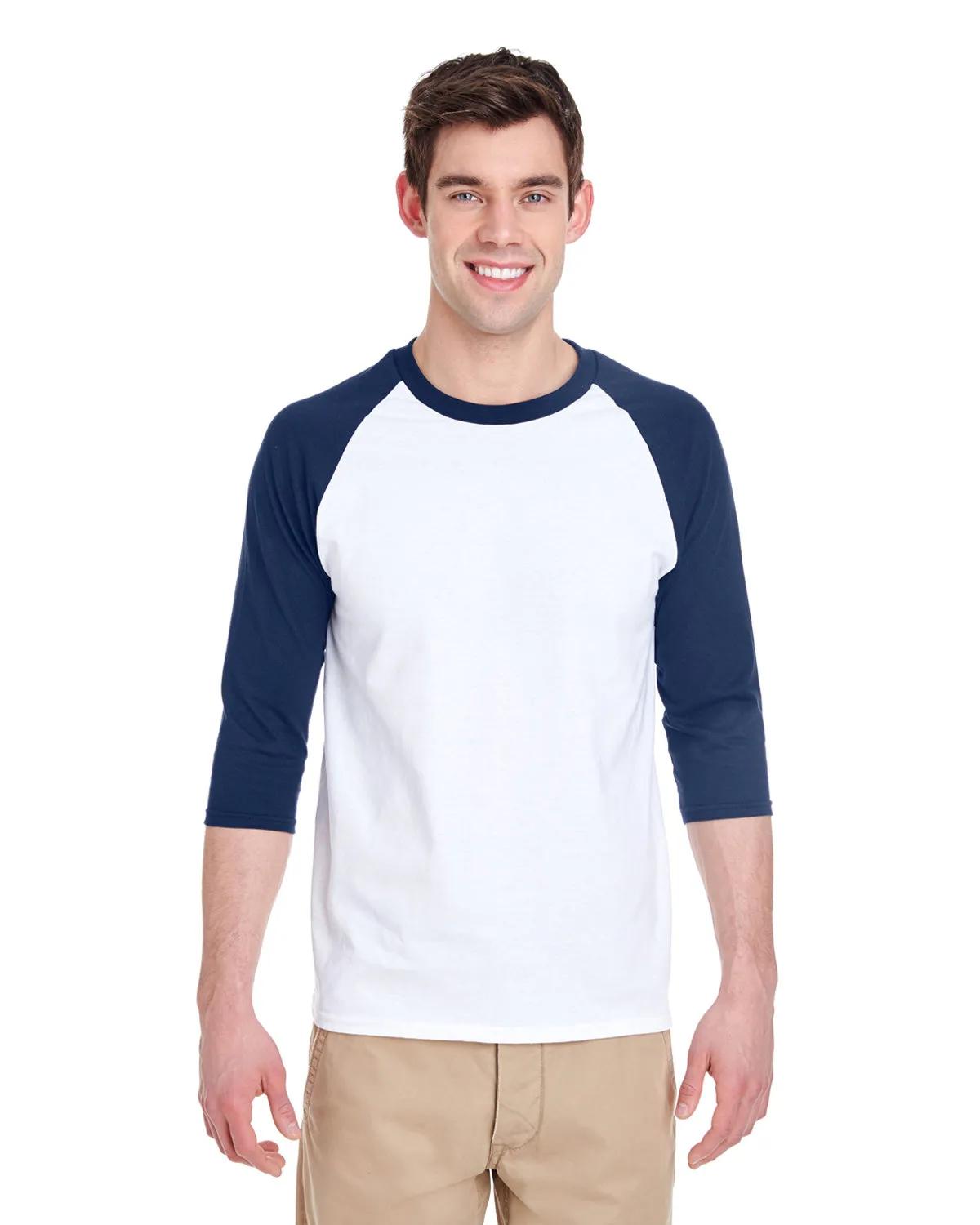 Adult Heavy Cotton™ Three-Quarter Raglan Sleeve T-Shirt 1 of 26