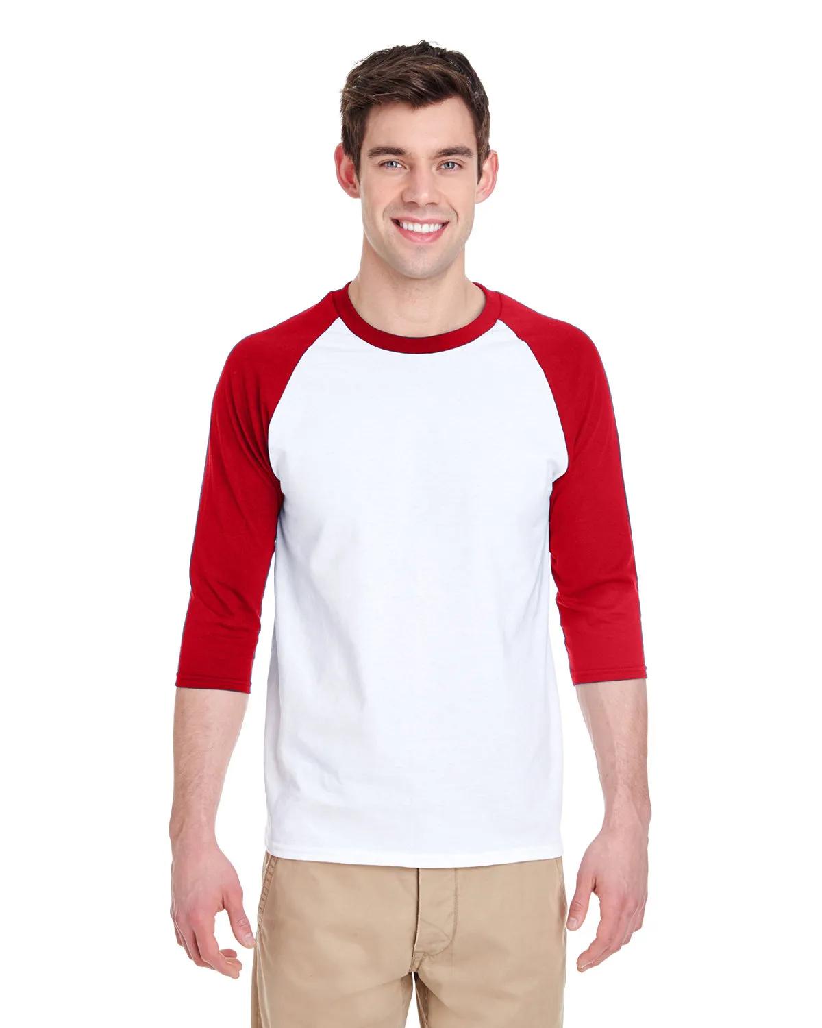 Adult Heavy Cotton™ Three-Quarter Raglan Sleeve T-Shirt 1 of 26