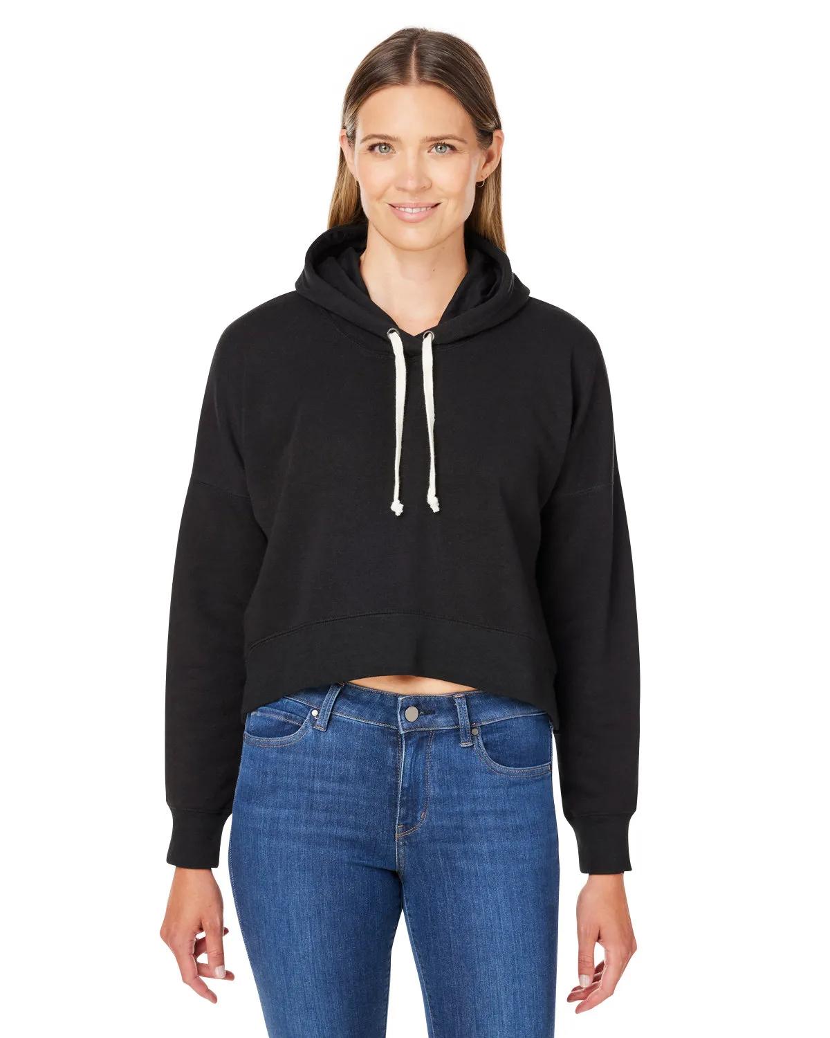 Ladies' Triblend Cropped Hooded Sweatshirt 3 of 21