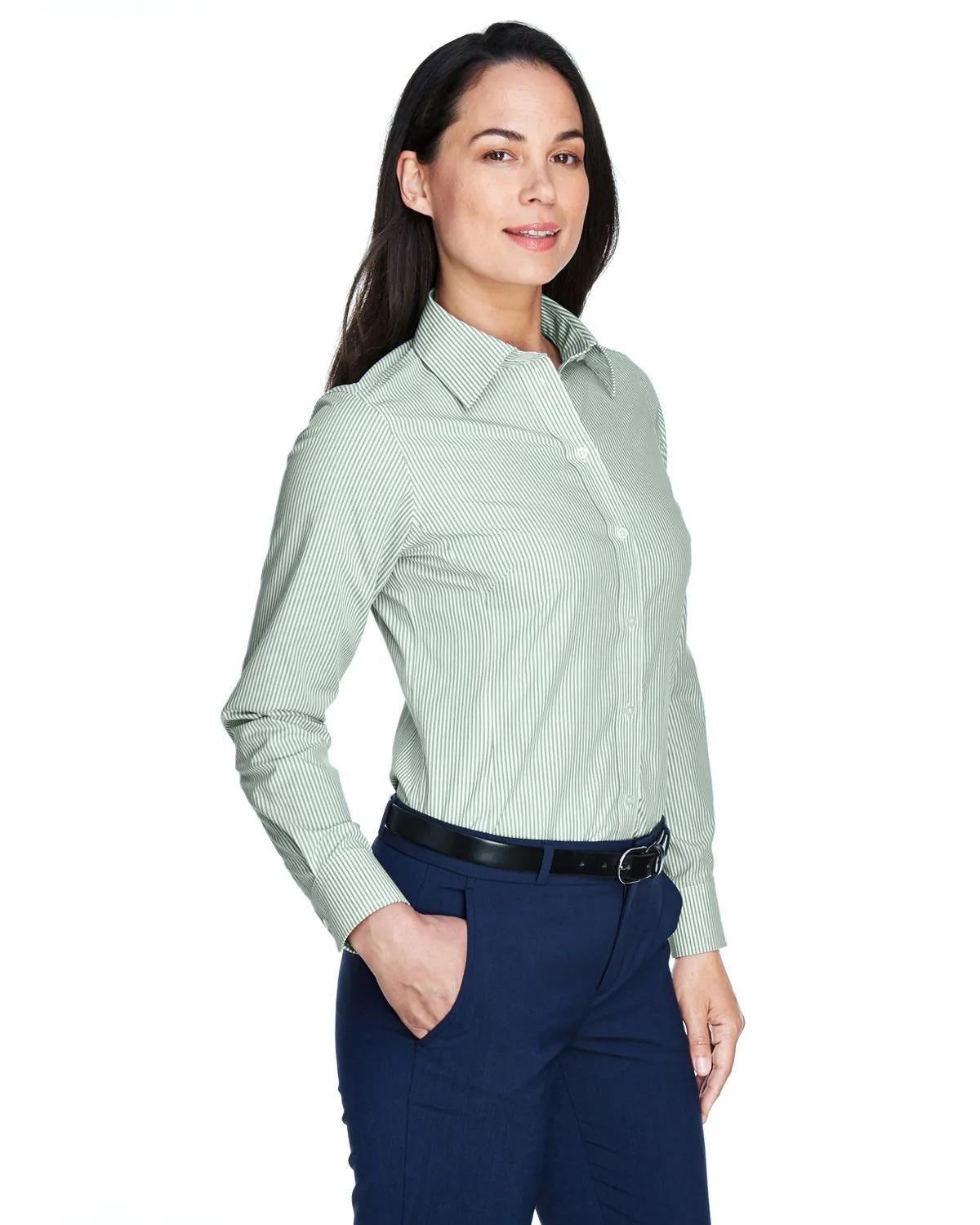 Ladies' Crown Collection® Banker Stripe Woven Shirt 8 of 32