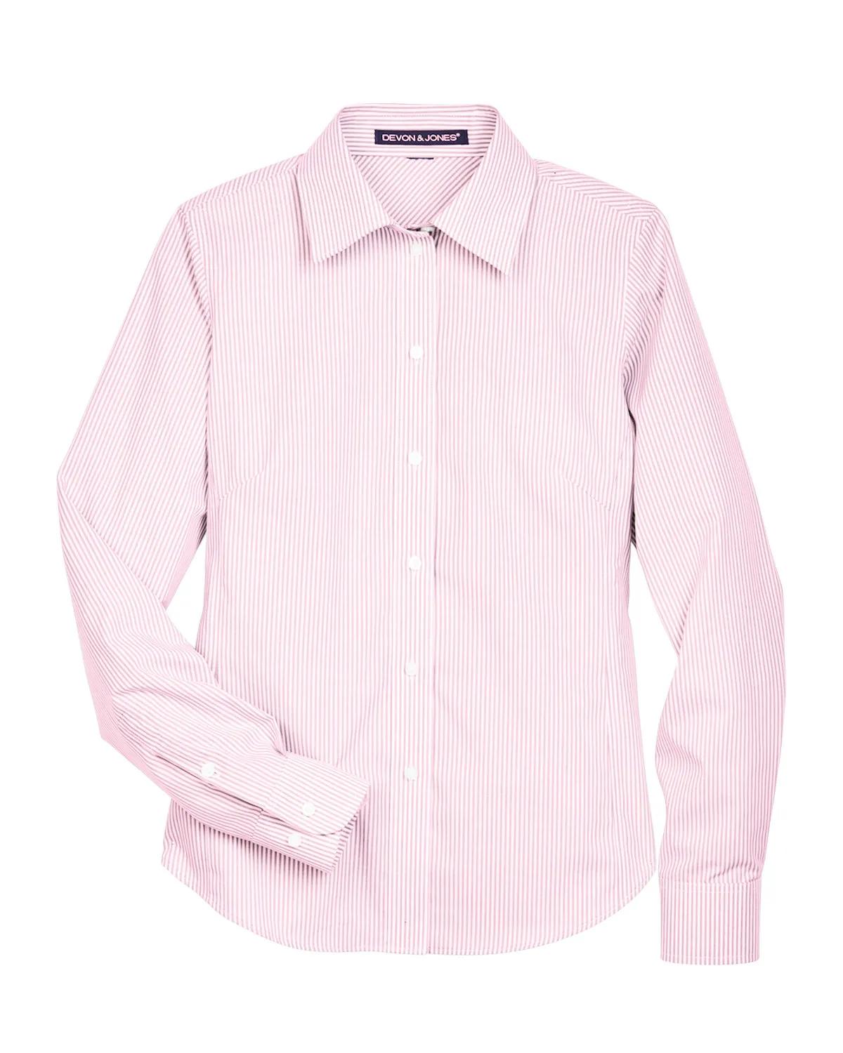 Ladies' Crown Collection® Banker Stripe Woven Shirt 31 of 32