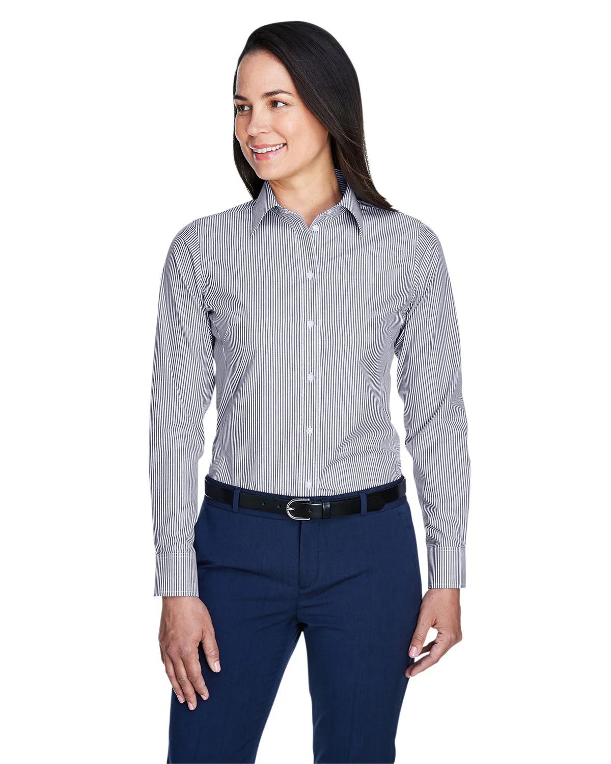 Ladies' Crown Collection® Banker Stripe Woven Shirt