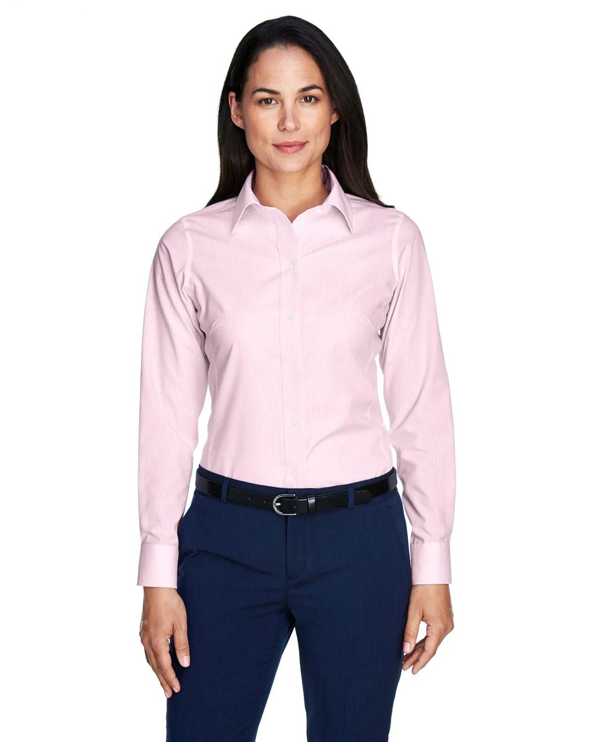 Ladies' Crown Collection® Banker Stripe Woven Shirt 4 of 32