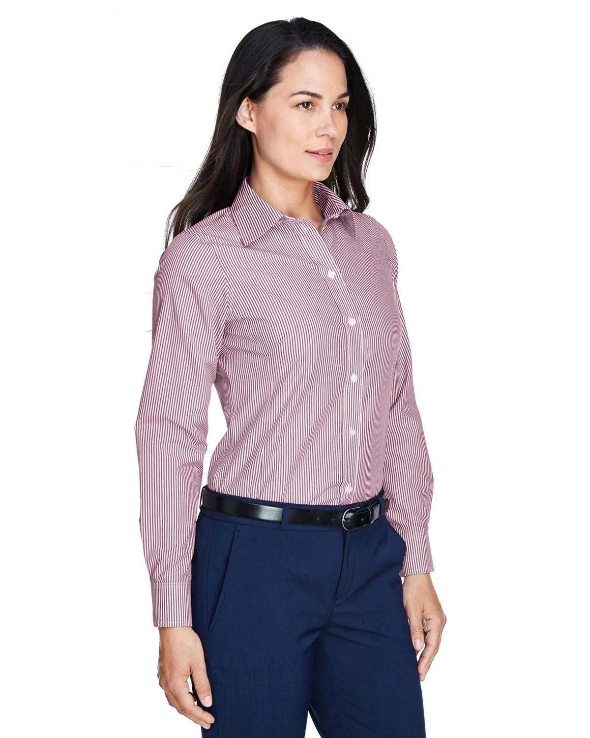 Ladies' Crown Collection® Banker Stripe Woven Shirt 24 of 32