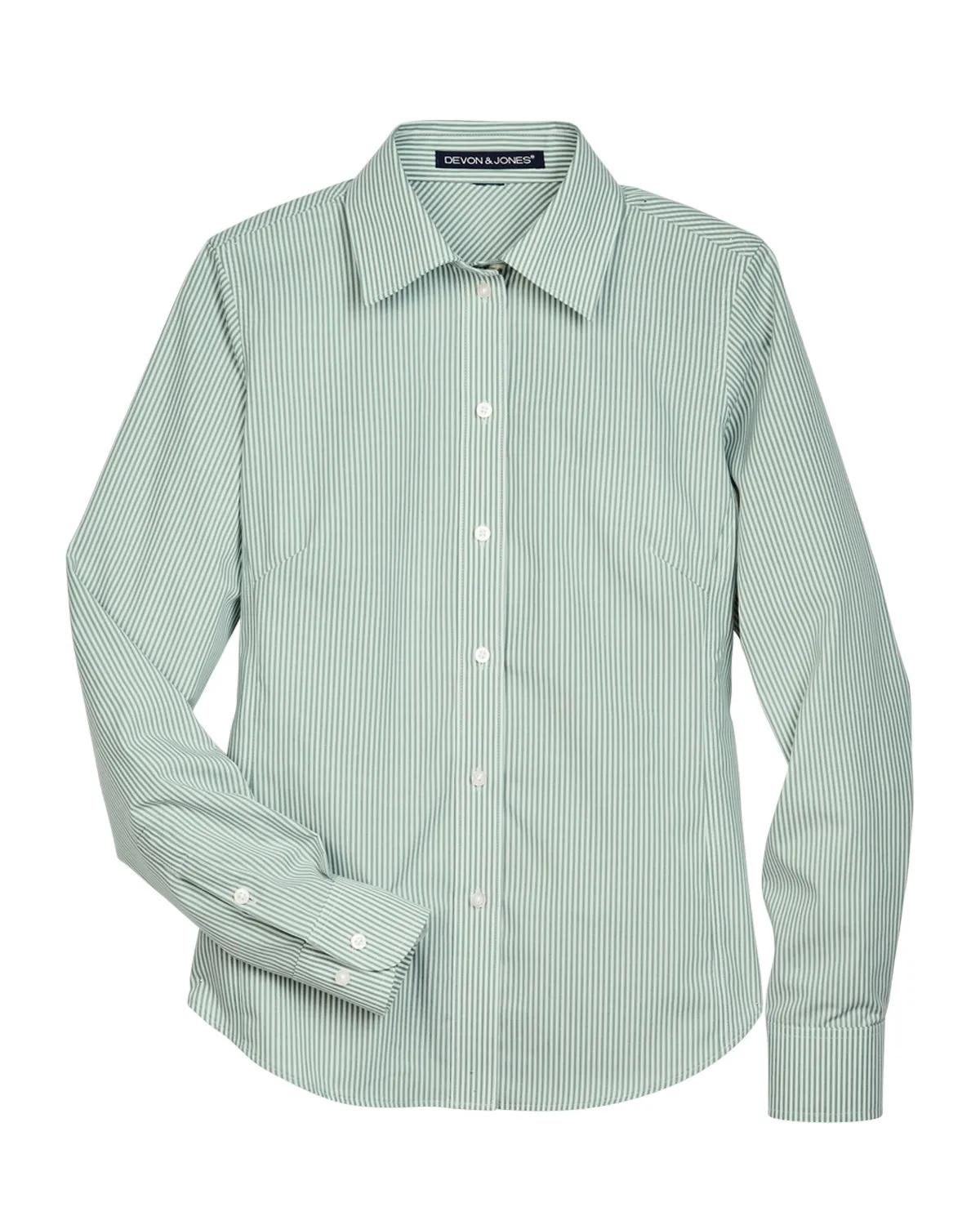 Ladies' Crown Collection® Banker Stripe Woven Shirt 13 of 32