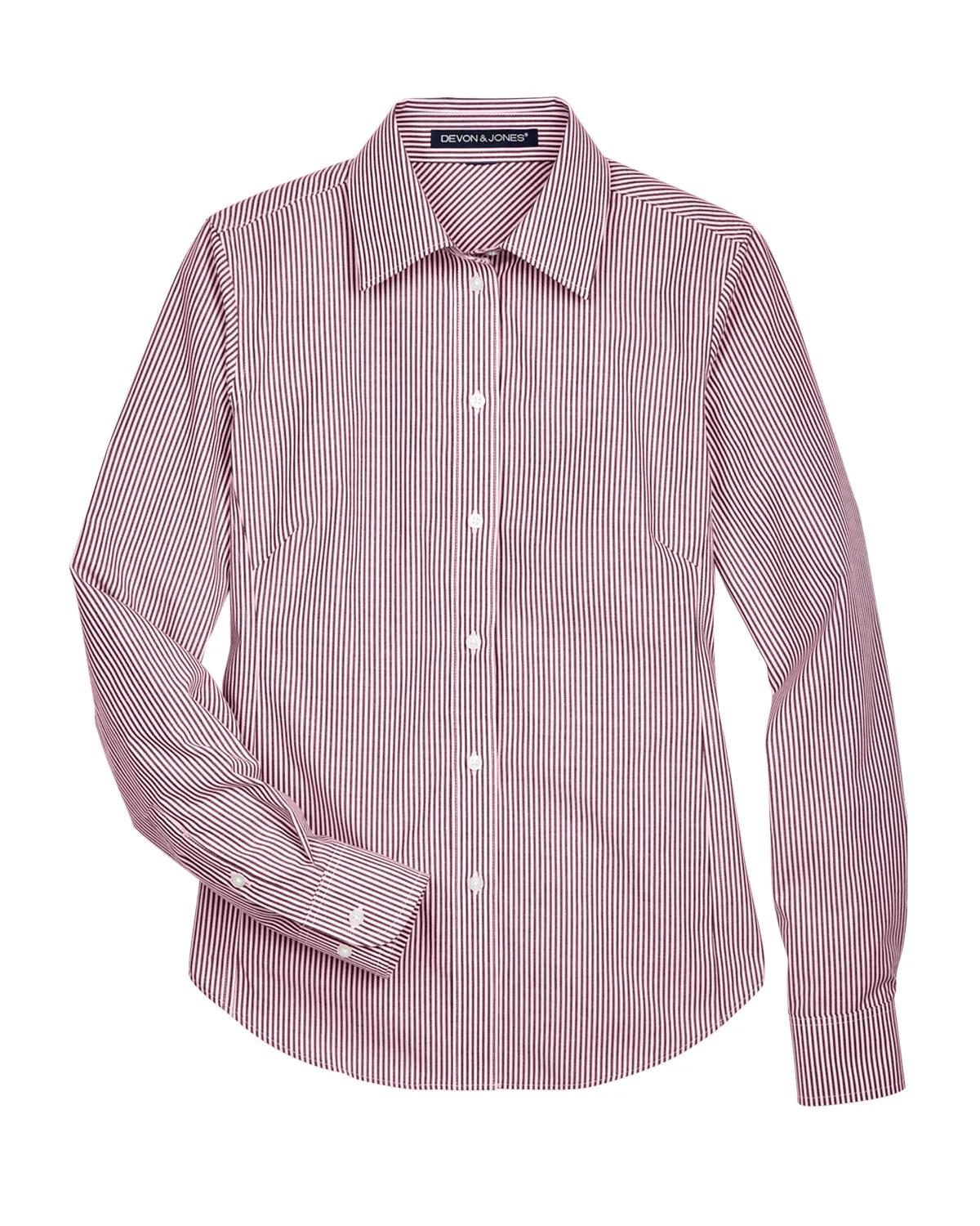 Ladies' Crown Collection® Banker Stripe Woven Shirt 26 of 32