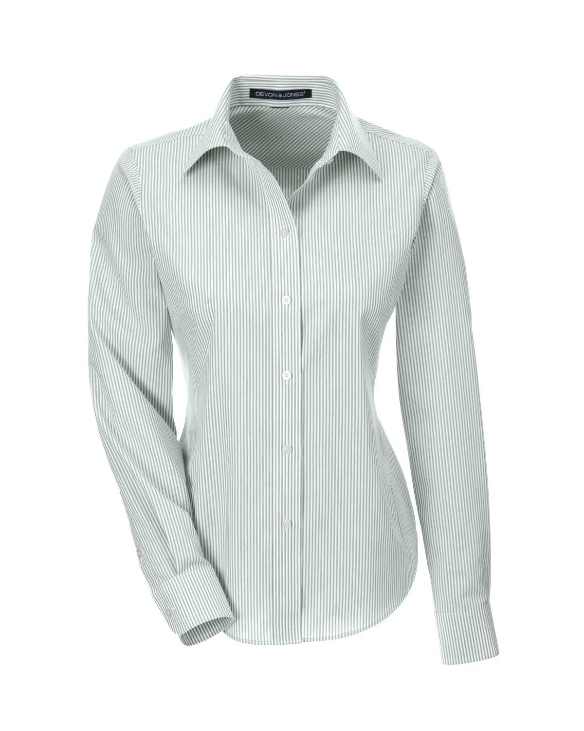 Ladies' Crown Collection® Banker Stripe Woven Shirt 6 of 32