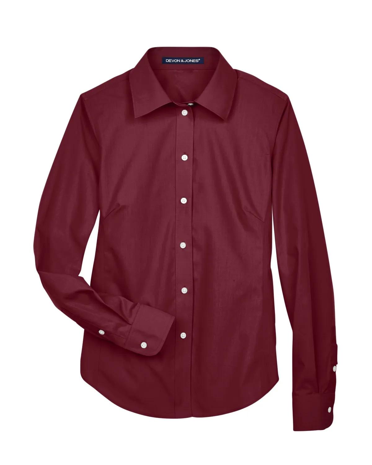 Ladies' Crown Collection® Solid Broadcloth Woven Shirt 57 of 62