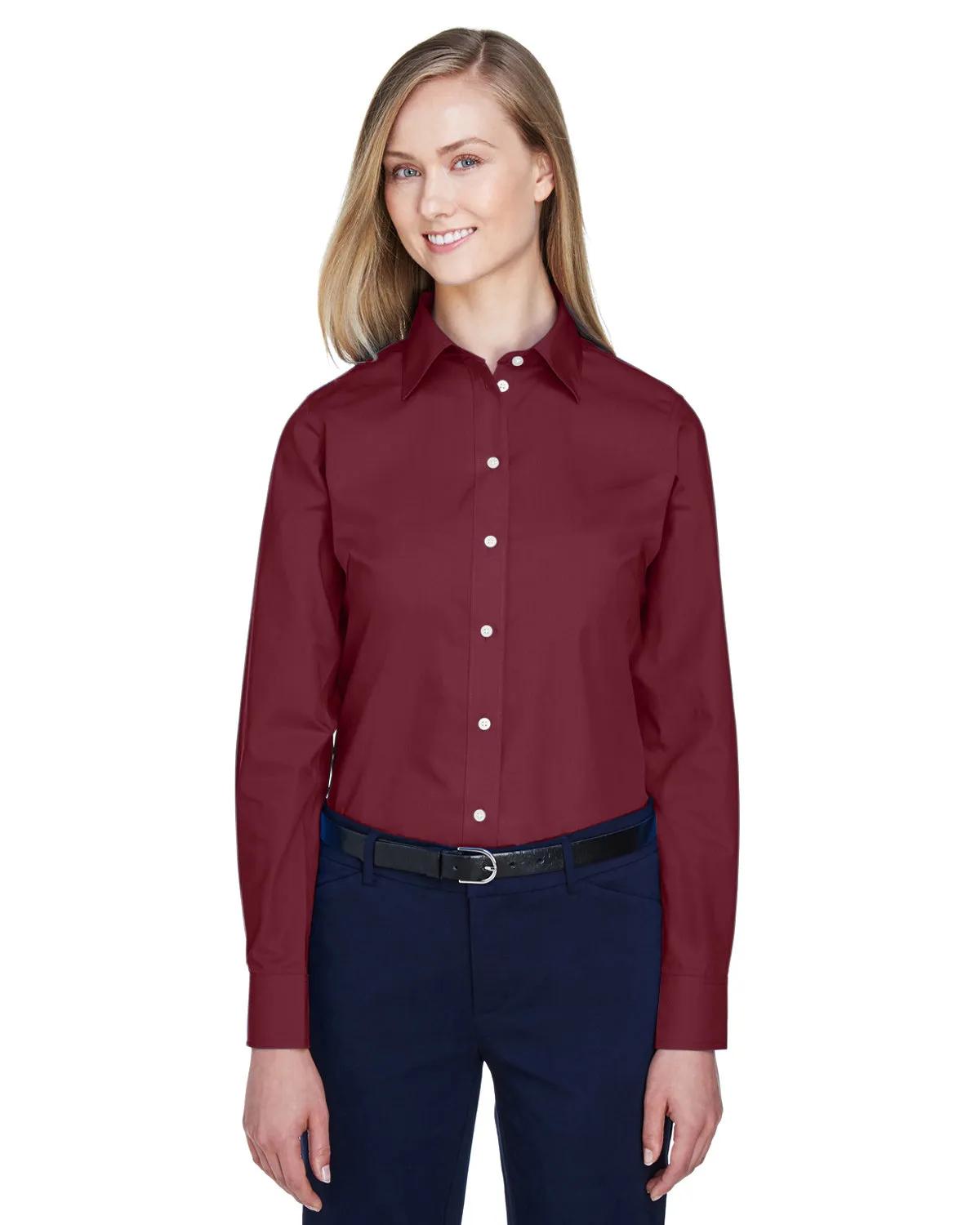 Ladies' Crown Collection® Solid Broadcloth Woven Shirt 7 of 62