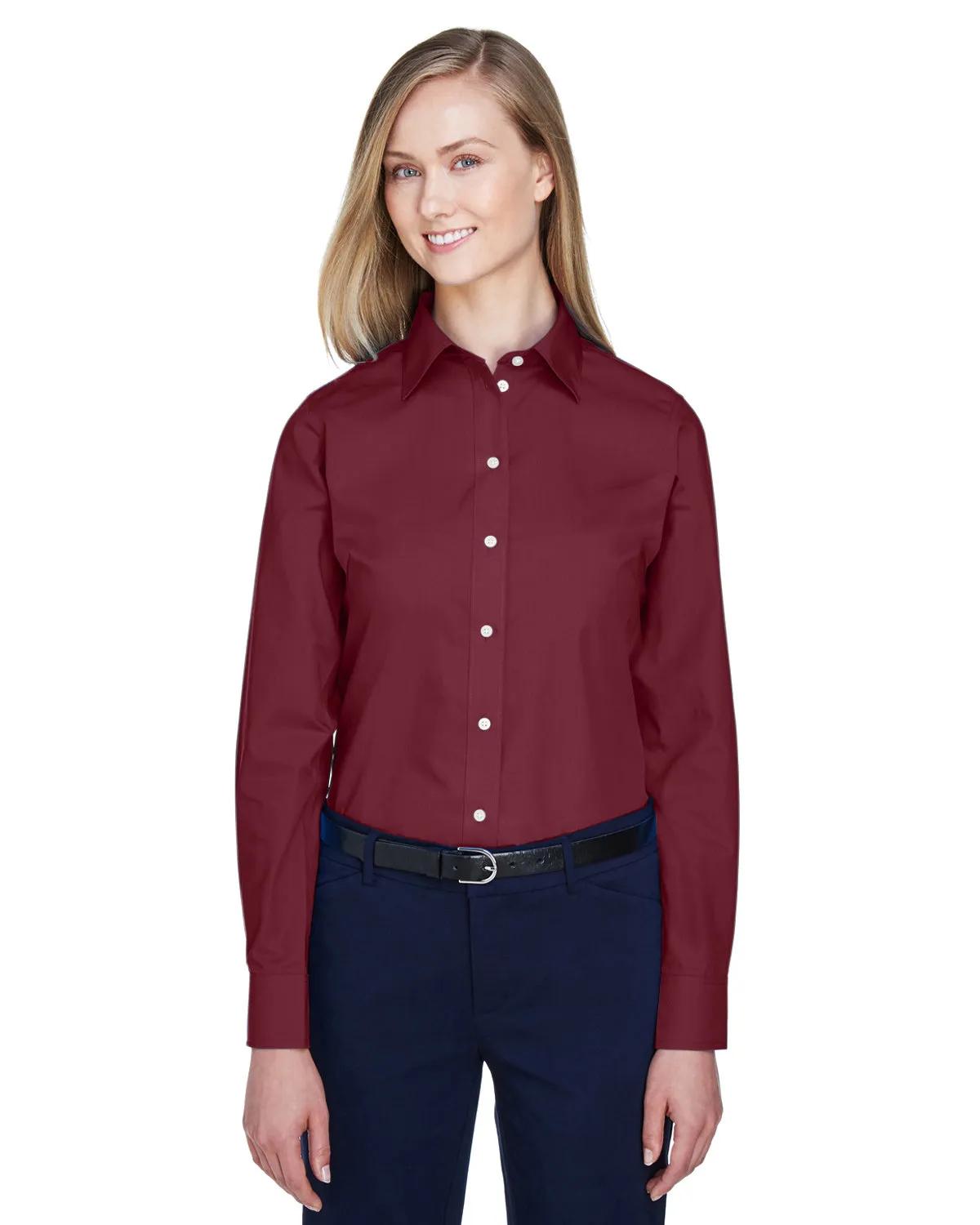 Ladies' Crown Collection® Solid Broadcloth Woven Shirt 1 of 62