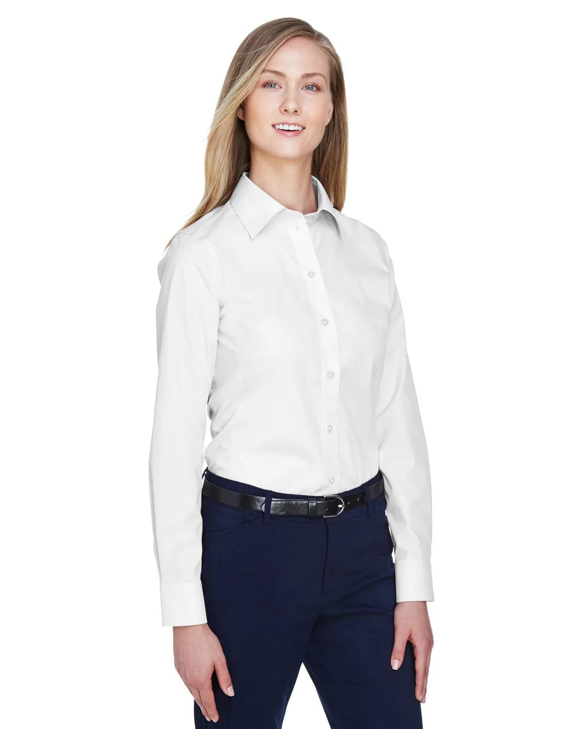 Ladies' Crown Collection® Solid Broadcloth Woven Shirt 18 of 62