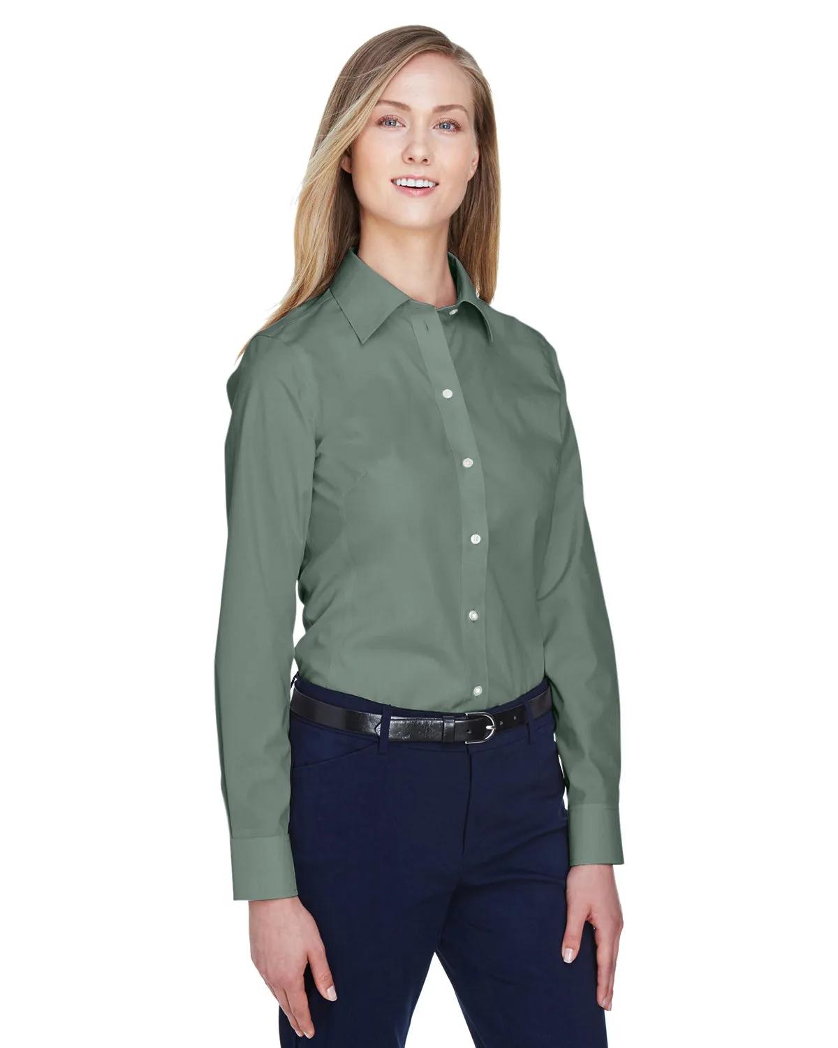 Ladies' Crown Collection® Solid Broadcloth Woven Shirt 21 of 62