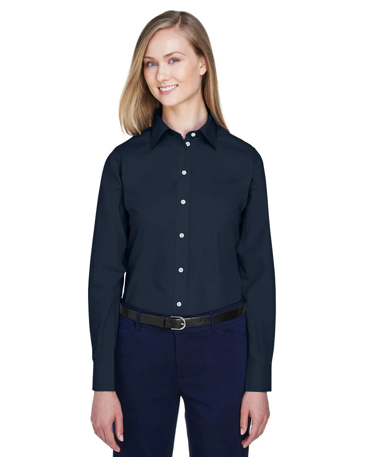 Ladies' Crown Collection® Solid Broadcloth Woven Shirt 8 of 62