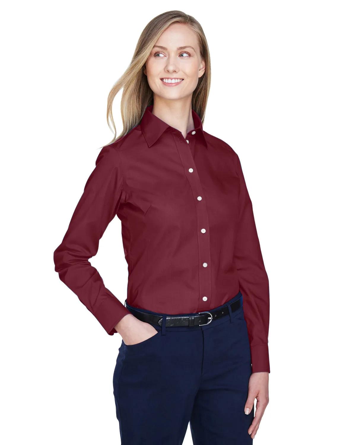 Ladies' Crown Collection® Solid Broadcloth Woven Shirt 45 of 62