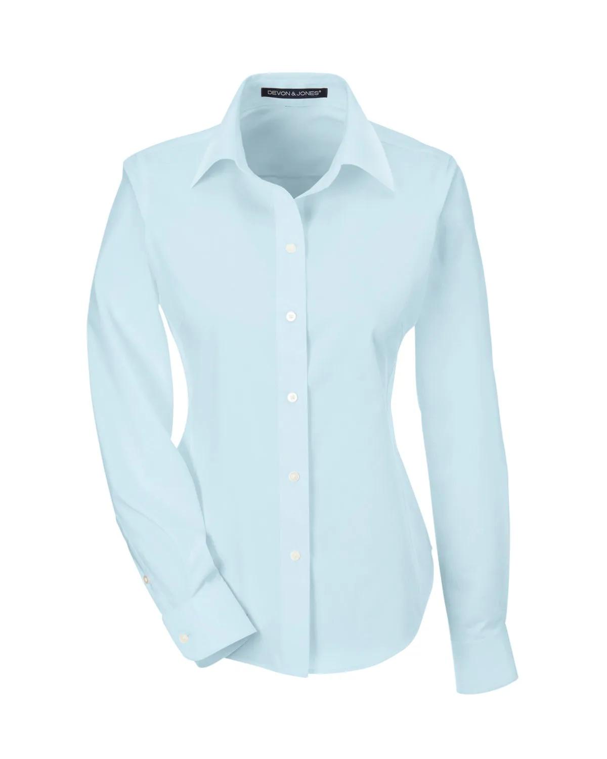 Ladies' Crown Collection® Solid Broadcloth Woven Shirt 38 of 62