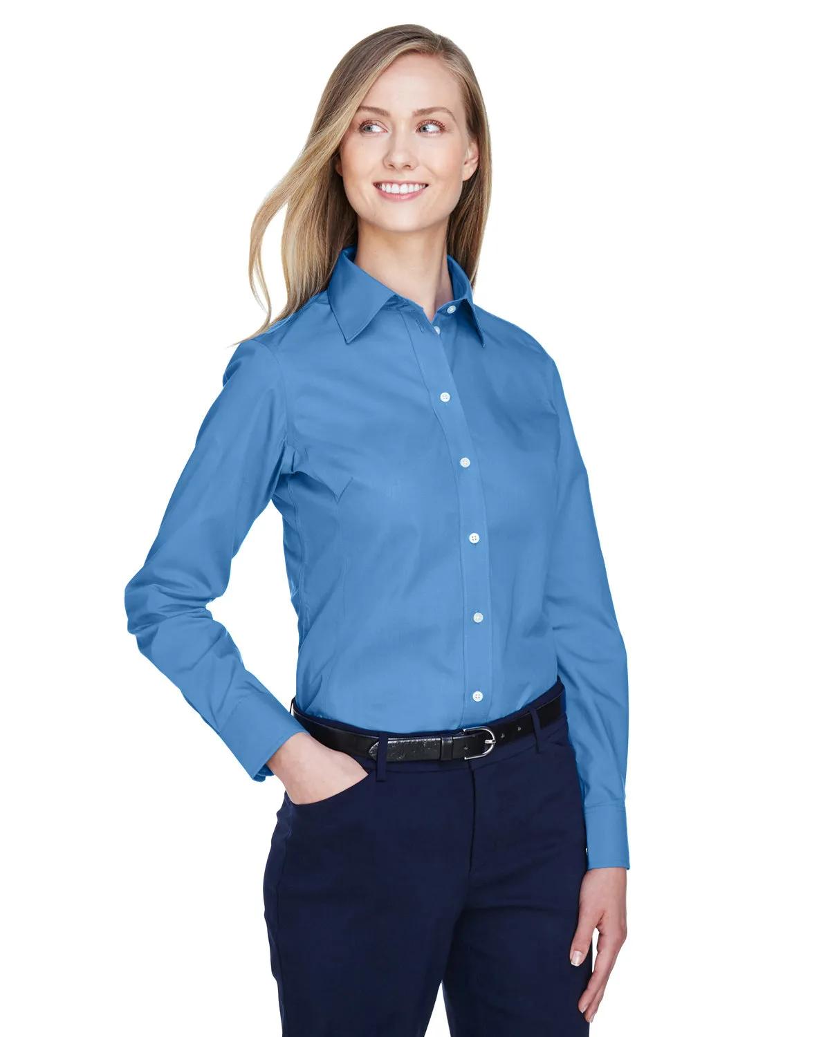 Ladies' Crown Collection® Solid Broadcloth Woven Shirt 48 of 62