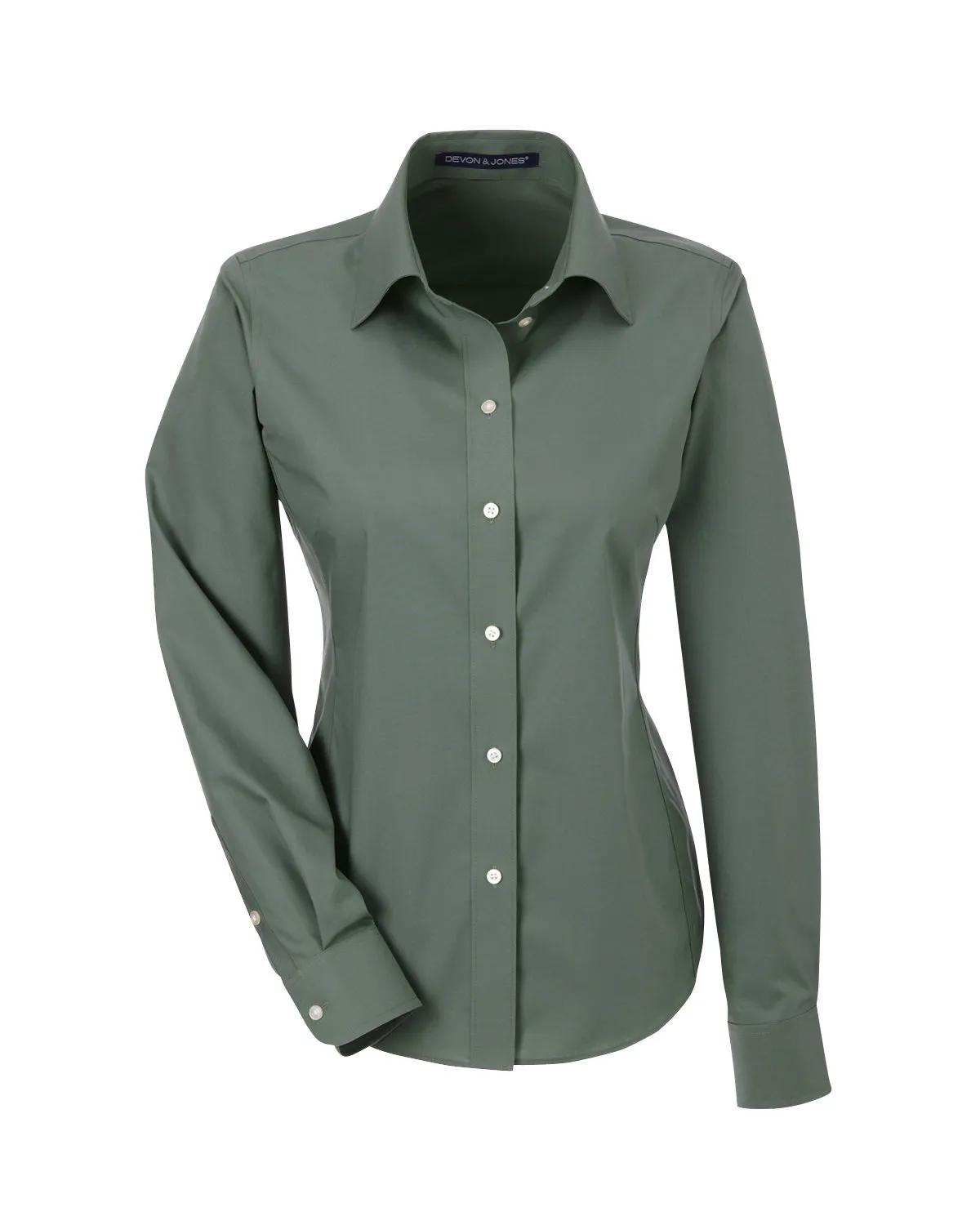 Ladies' Crown Collection® Solid Broadcloth Woven Shirt 33 of 62