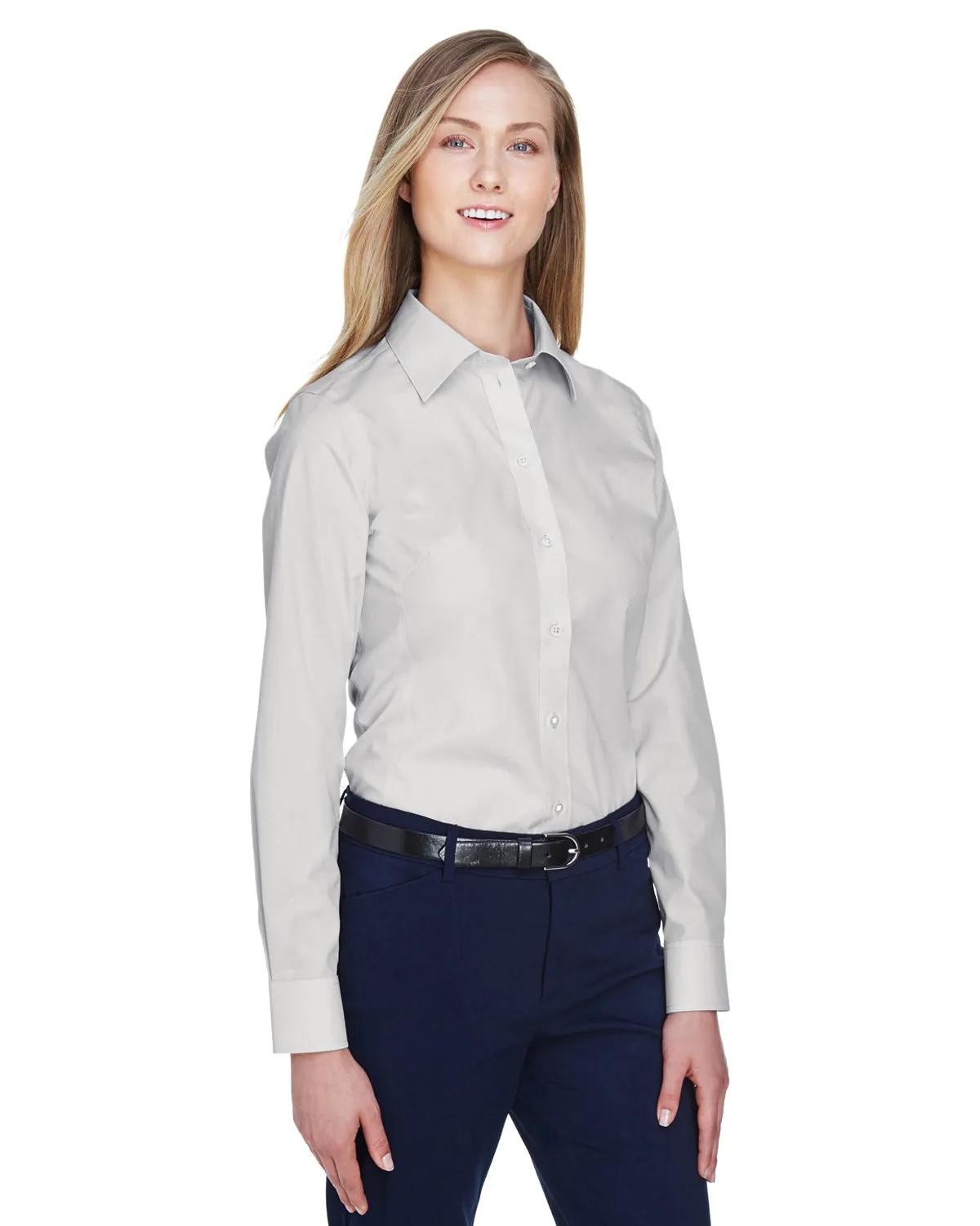 Ladies' Crown Collection® Solid Broadcloth Woven Shirt 57 of 62