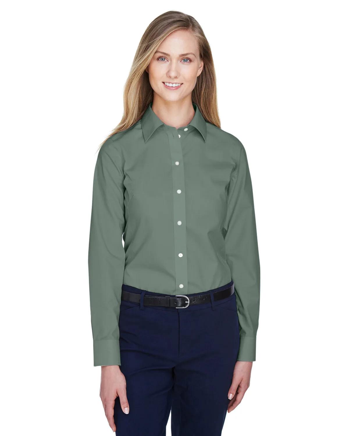 Ladies' Crown Collection® Solid Broadcloth Woven Shirt 6 of 62