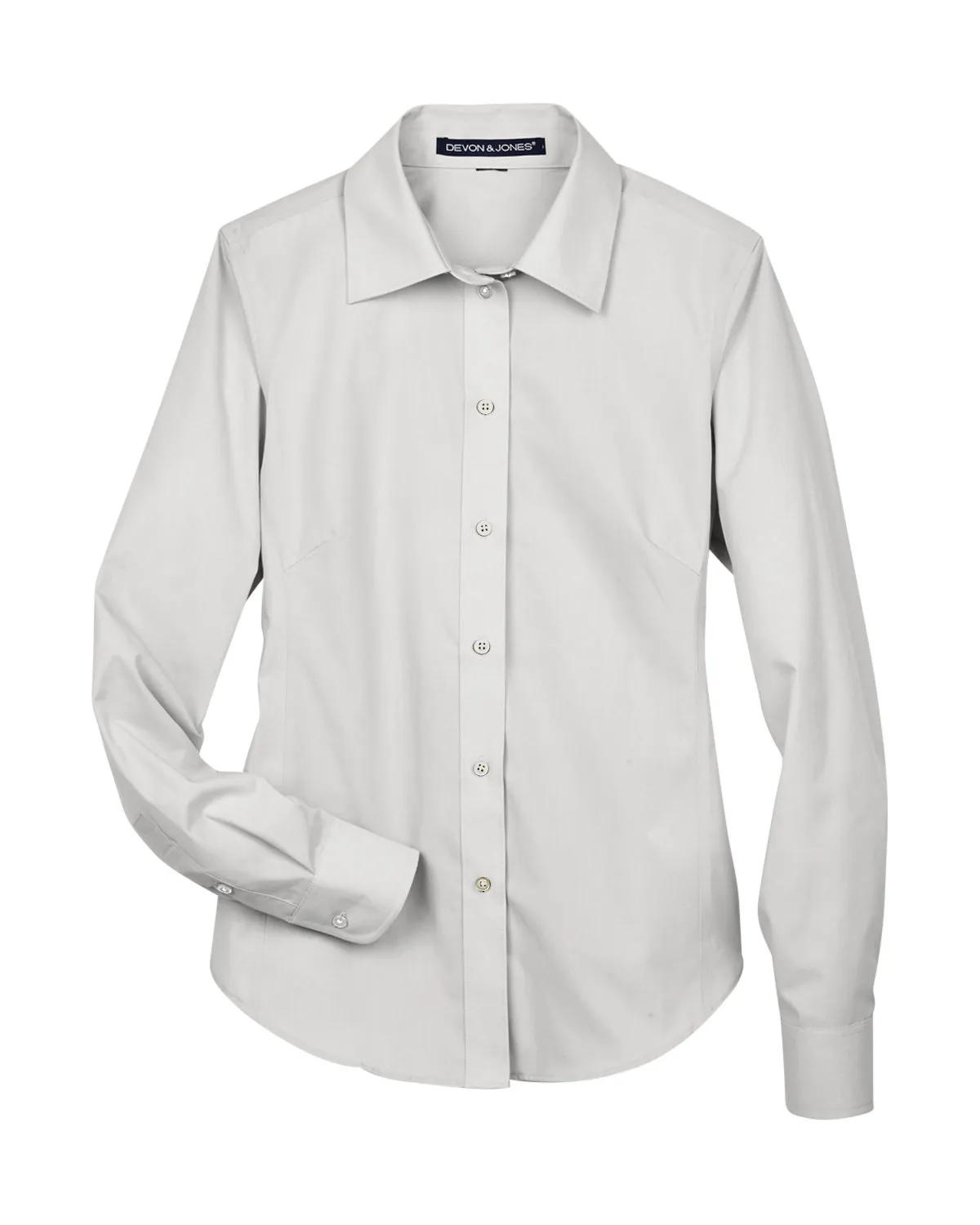 Ladies' Crown Collection® Solid Broadcloth Woven Shirt 26 of 62