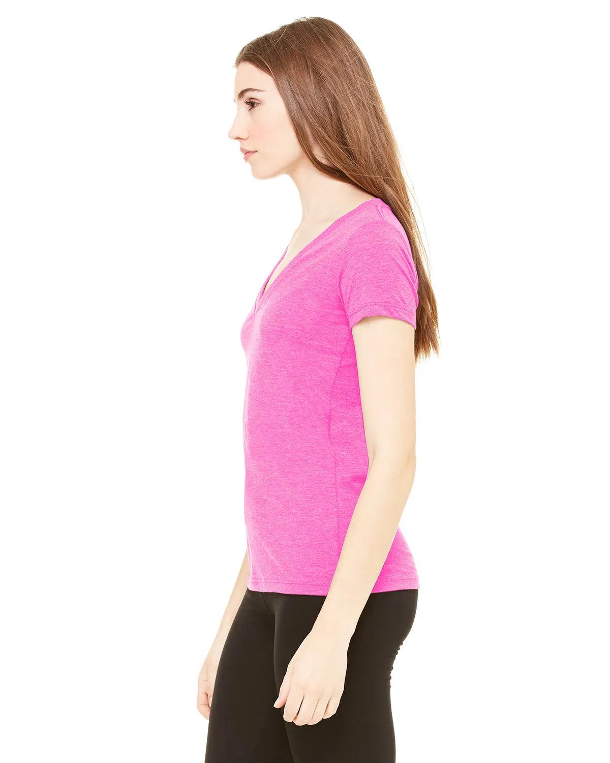 Ladies' Triblend Short-Sleeve Deep V-Neck T-Shirt 16 of 29