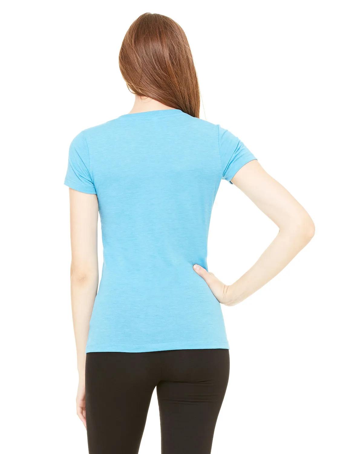 Ladies' Triblend Short-Sleeve Deep V-Neck T-Shirt 17 of 29